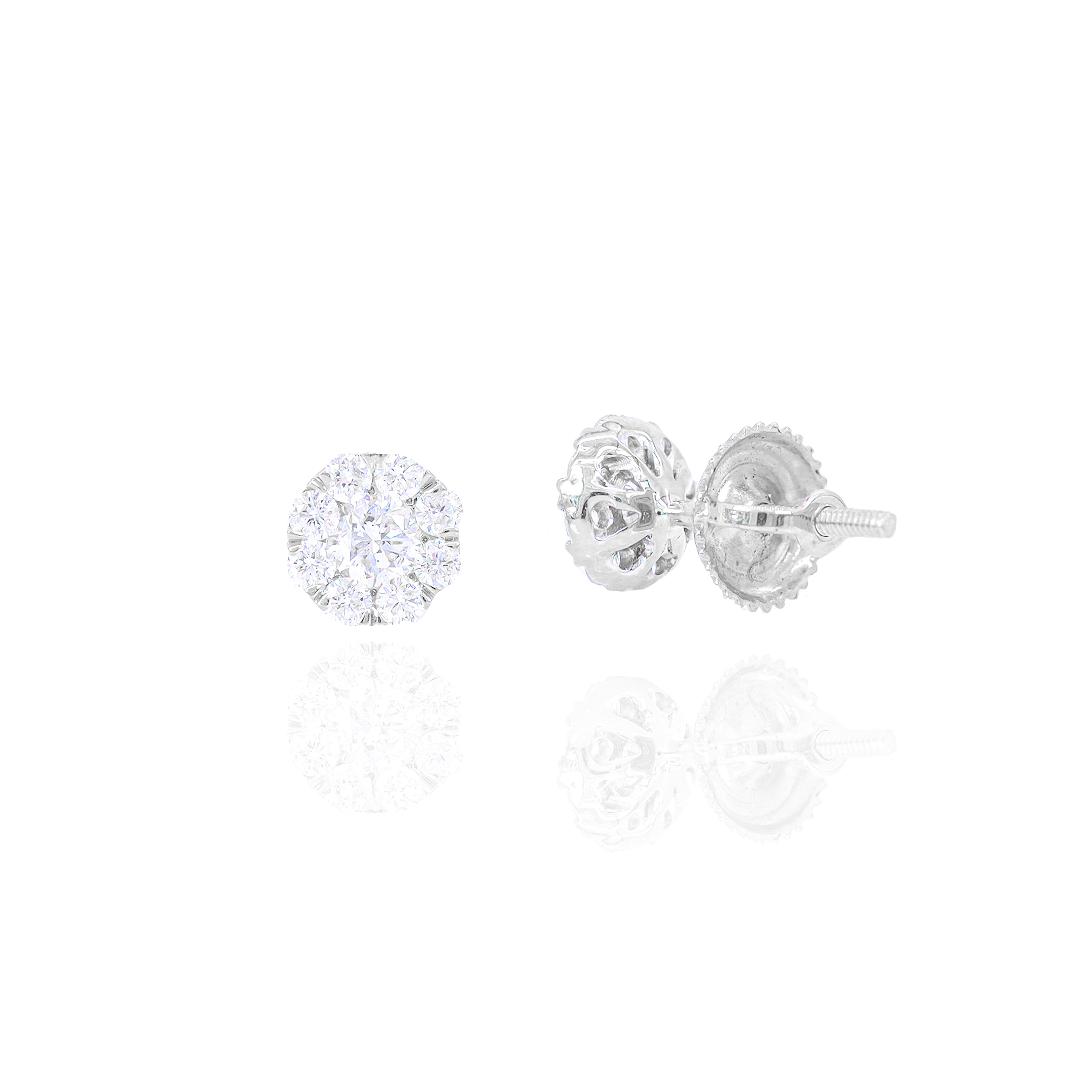 1/2 (Half) Carat Cluster Pauve Diamond Earrings