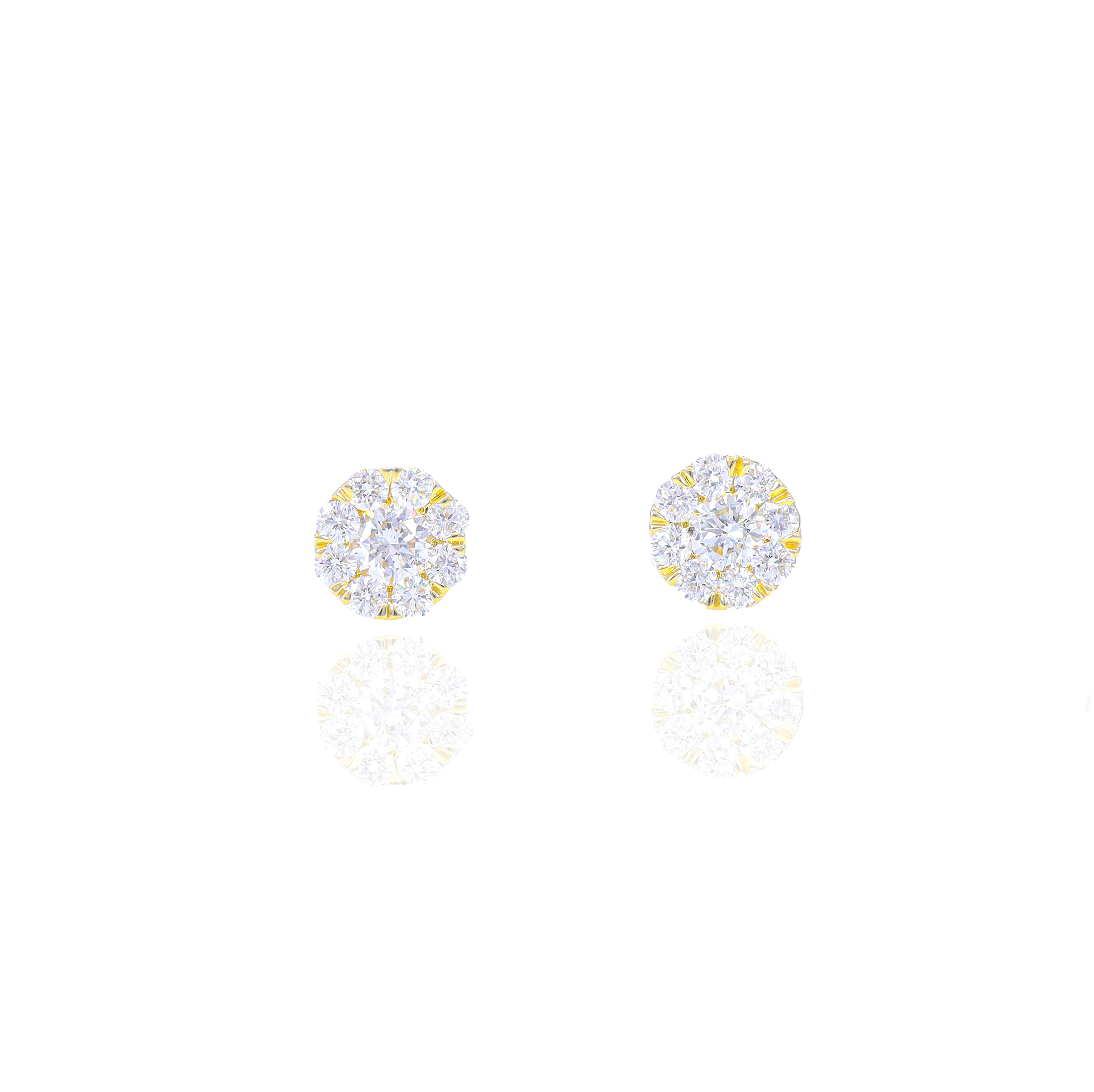 1/2 (Half) Carat Cluster Pauve Diamond Earrings