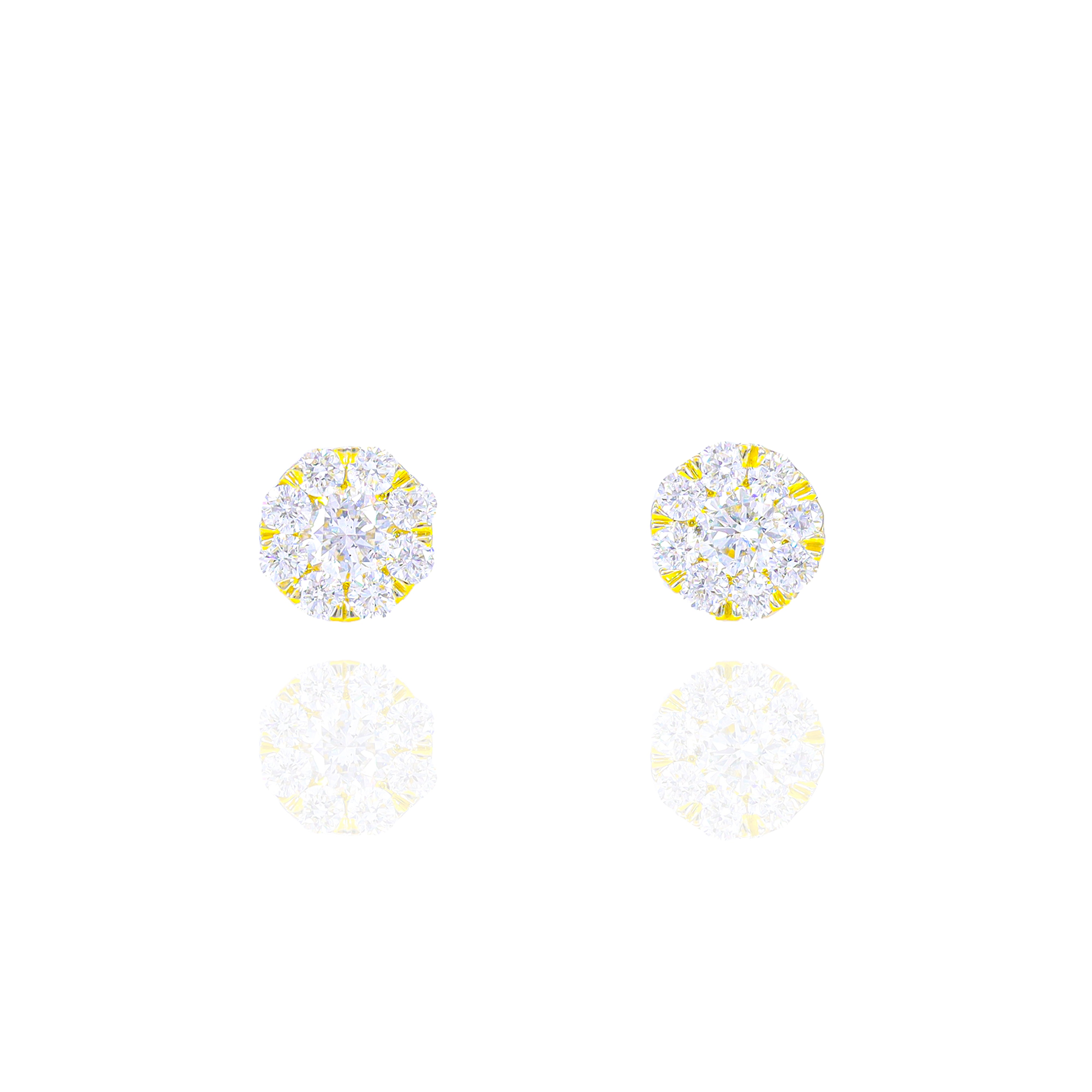 1/2 (Half) Carat Cluster Pauve Diamond Earrings