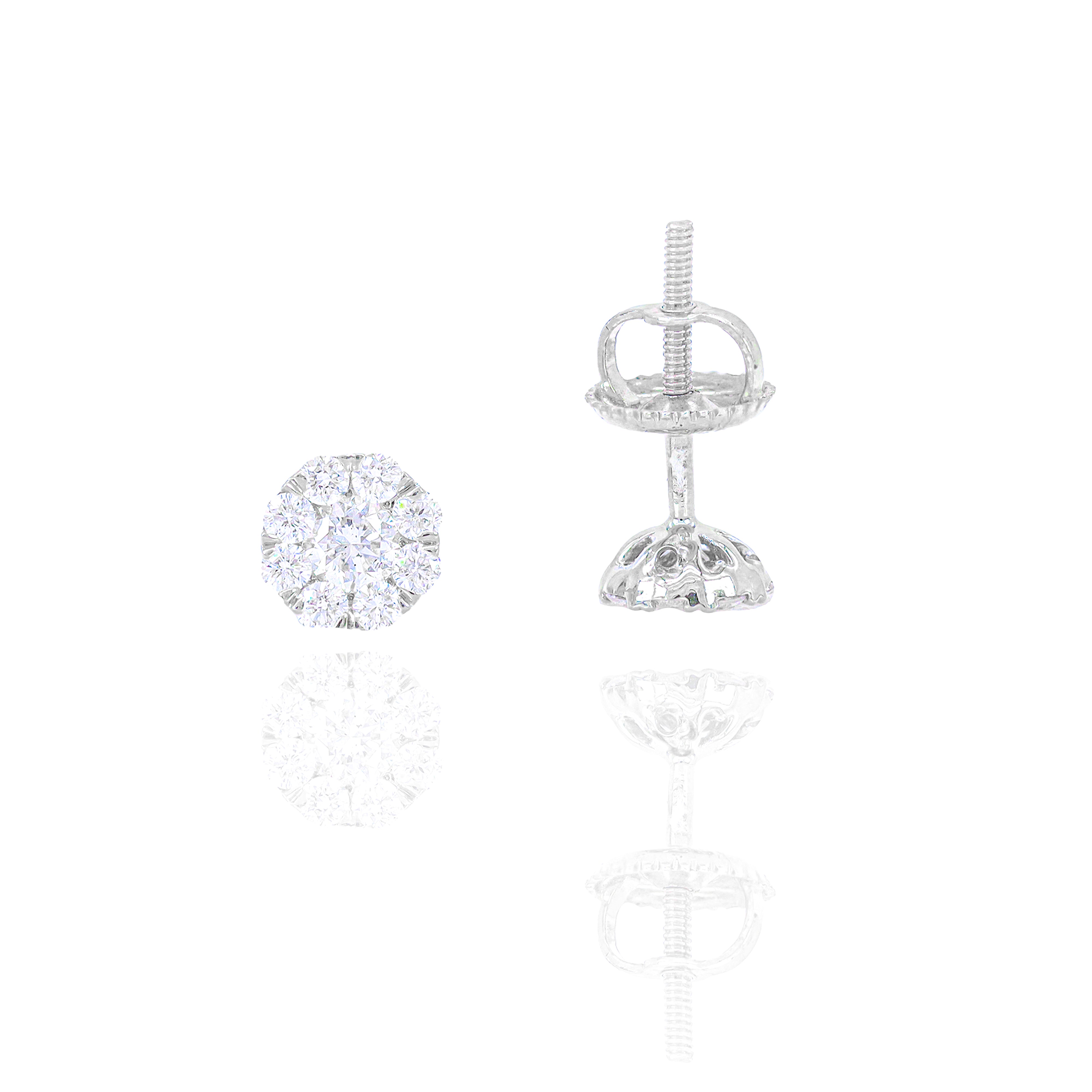 1/2 (Half) Carat Cluster Pauve Diamond Earrings