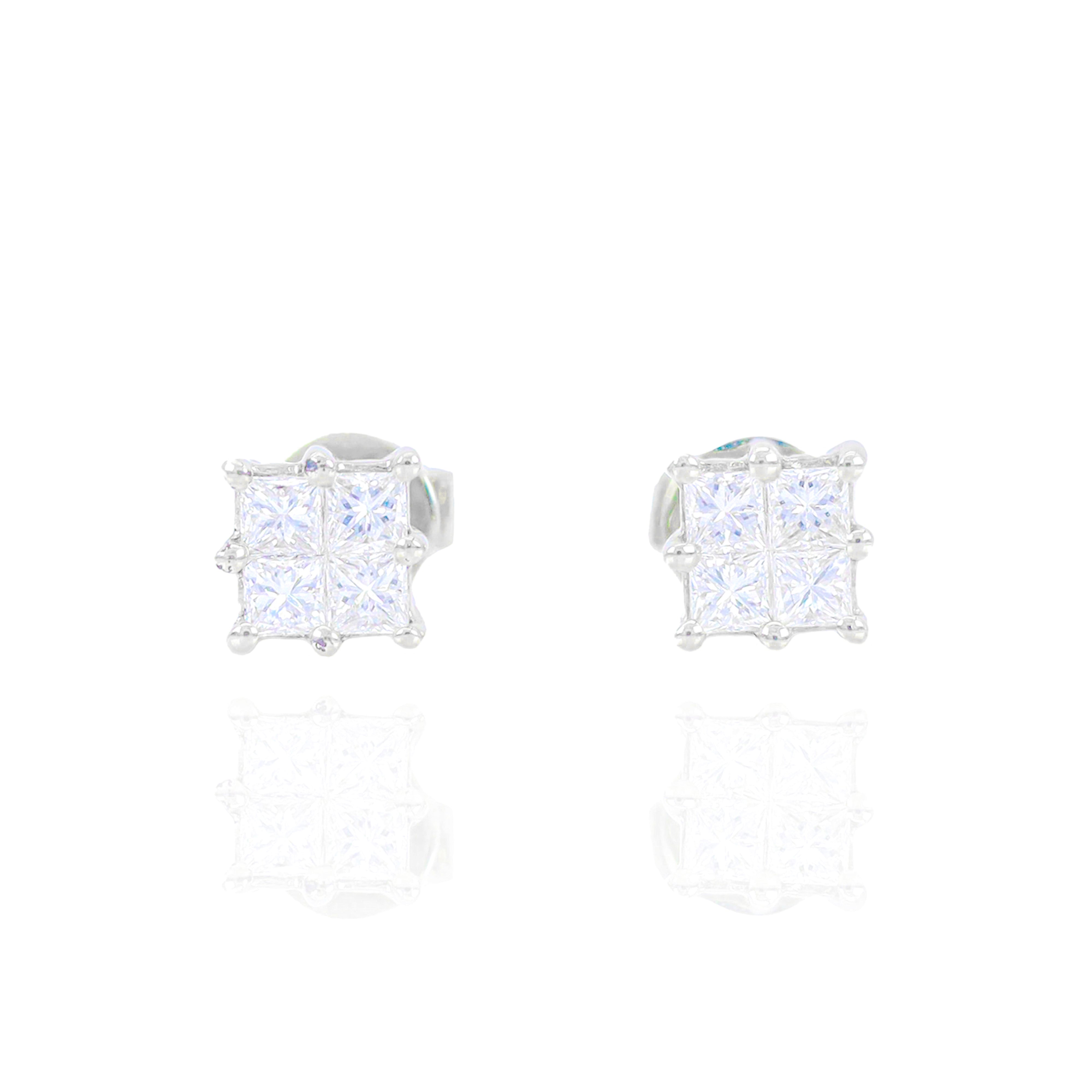 Princess Cut Diamond Earrings