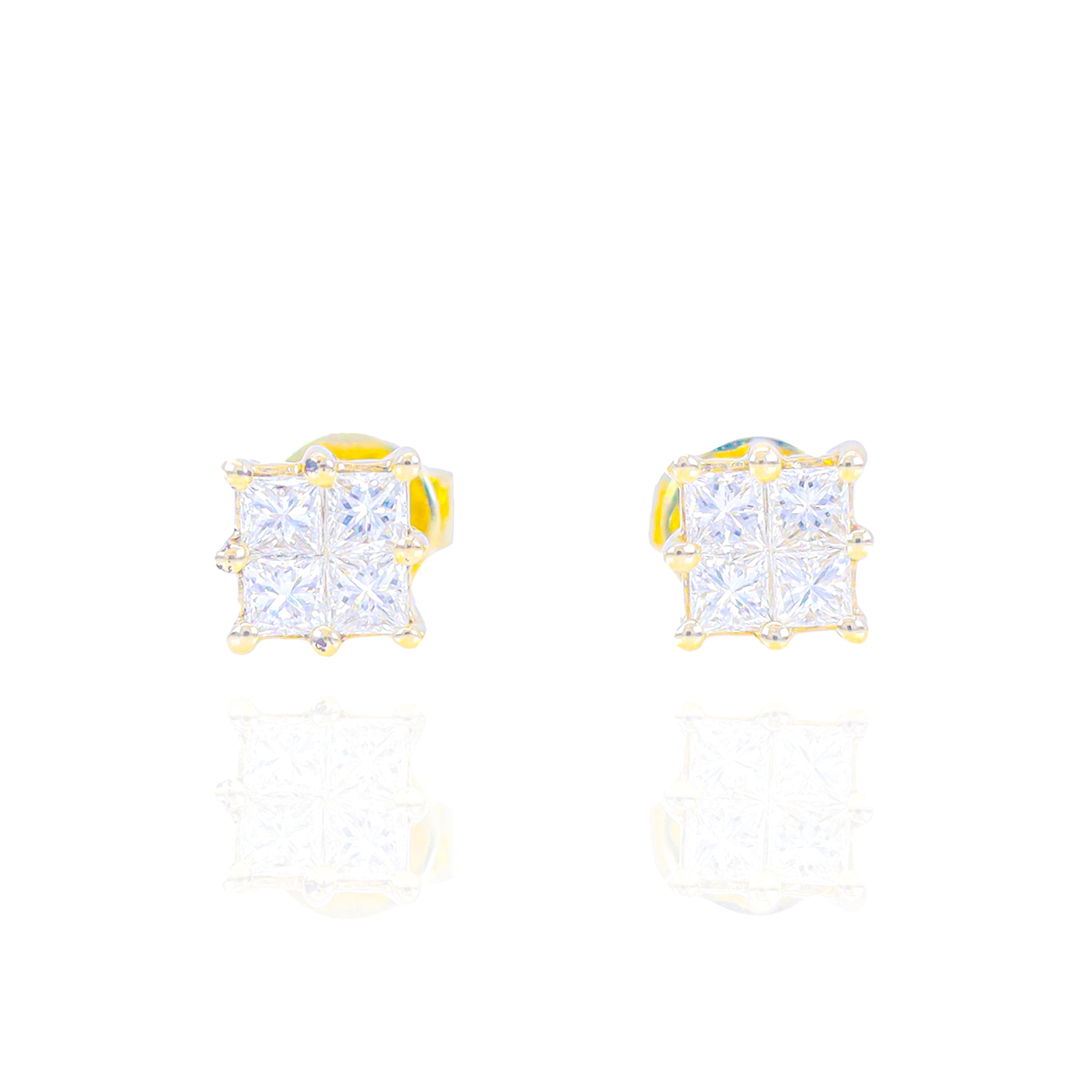 Princess Cut Diamond Earrings