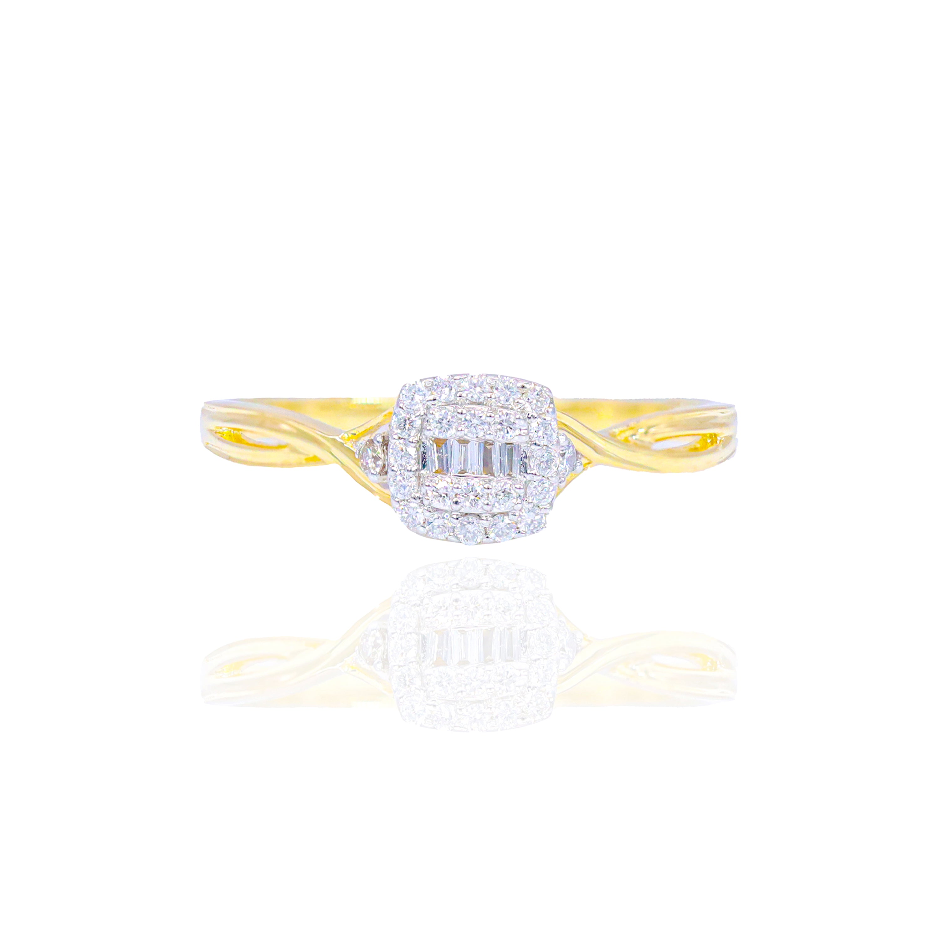 Dainty Princess Shaped Engagement Ring
