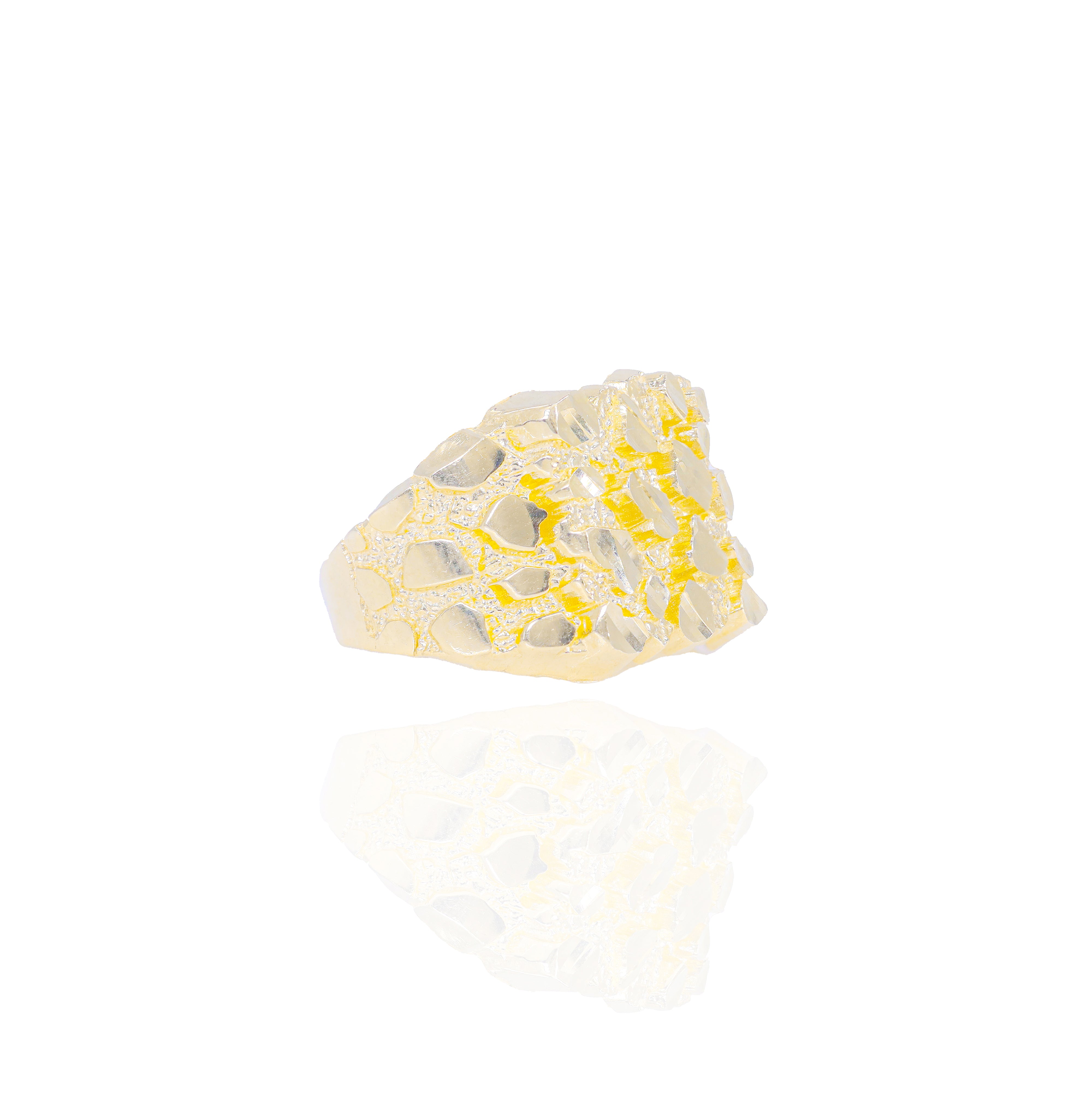 10KT Solid Gold Nugget Cut Ring