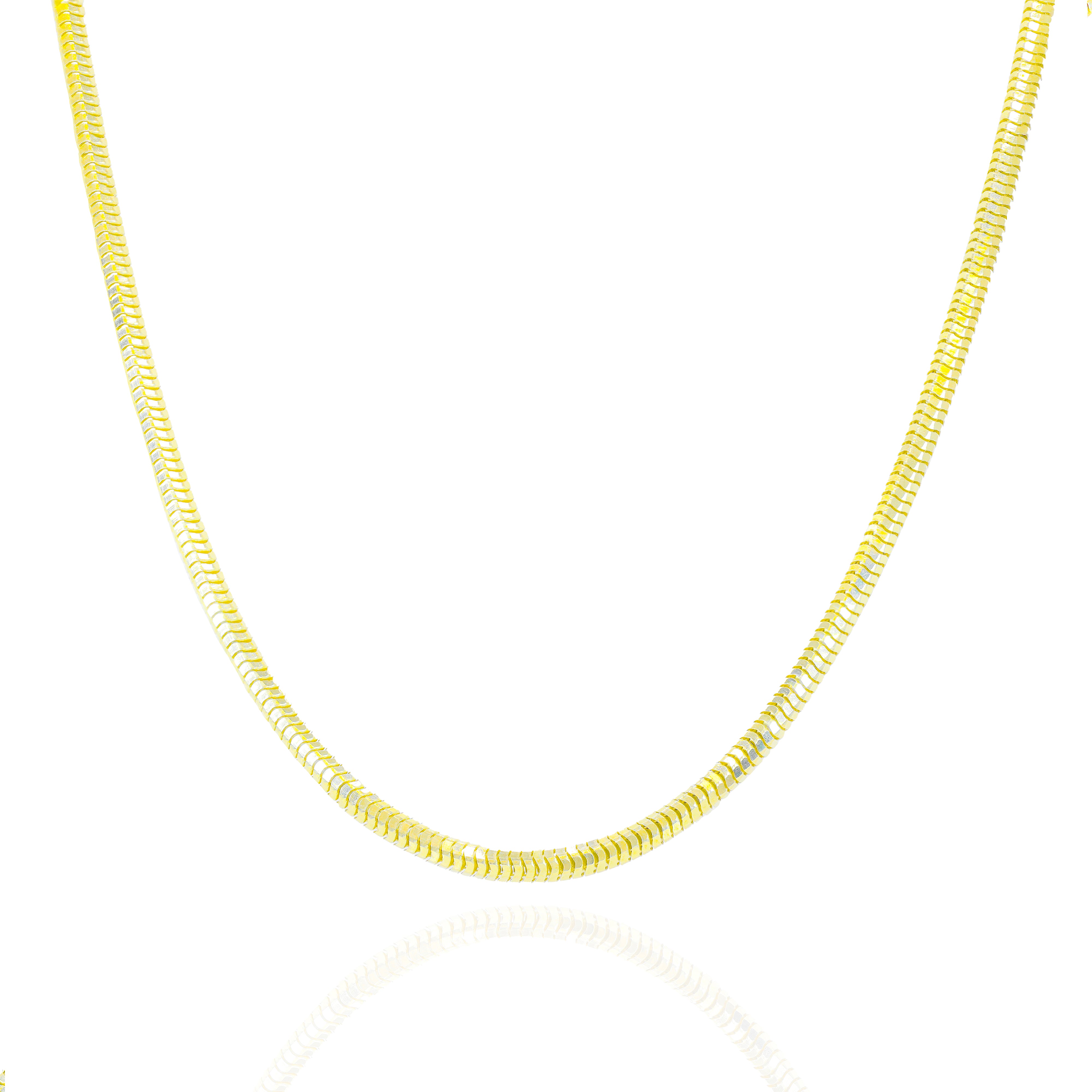 14KT Solid Round Snake Link Yellow Gold Chain