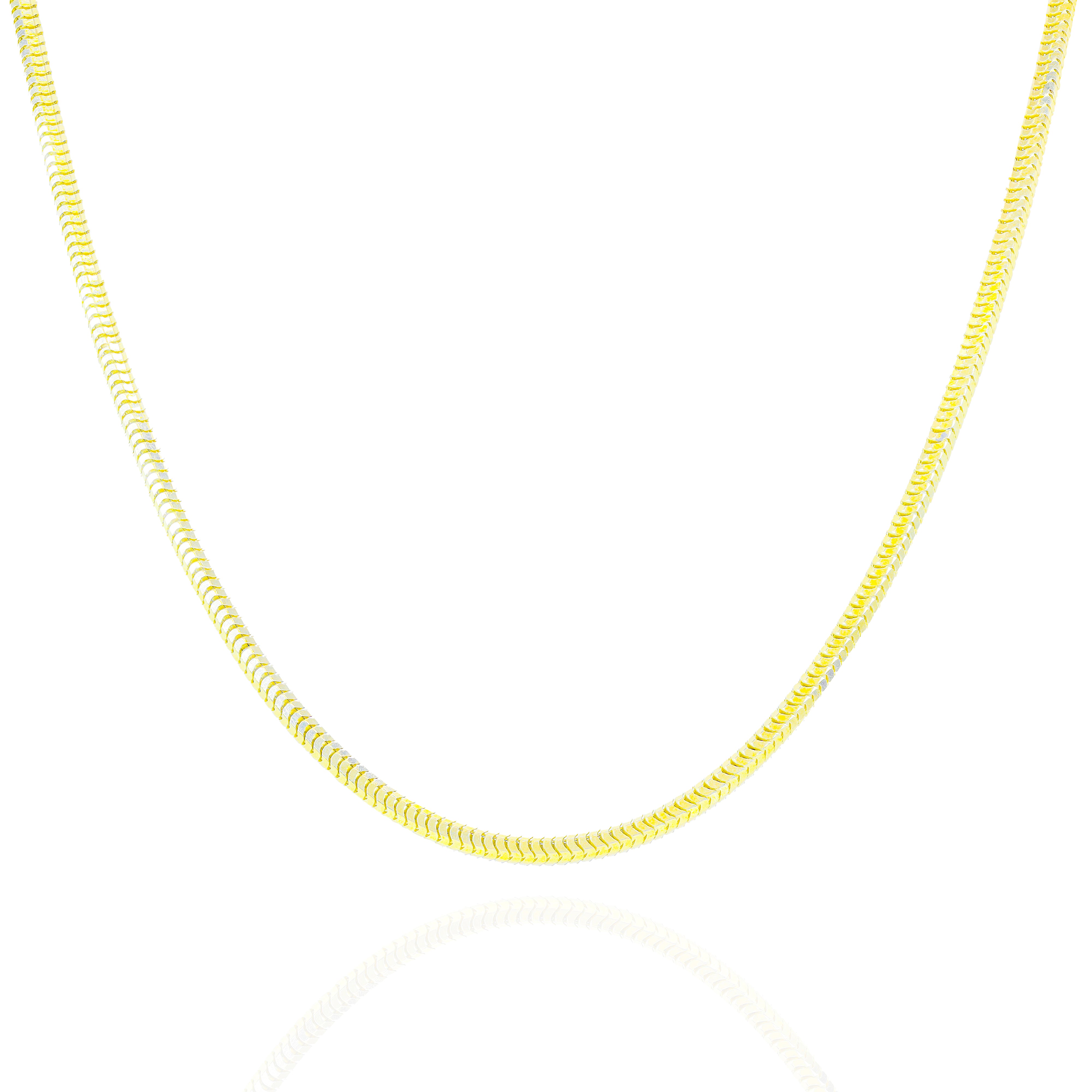 14KT Solid Round Snake Link Yellow Gold Chain