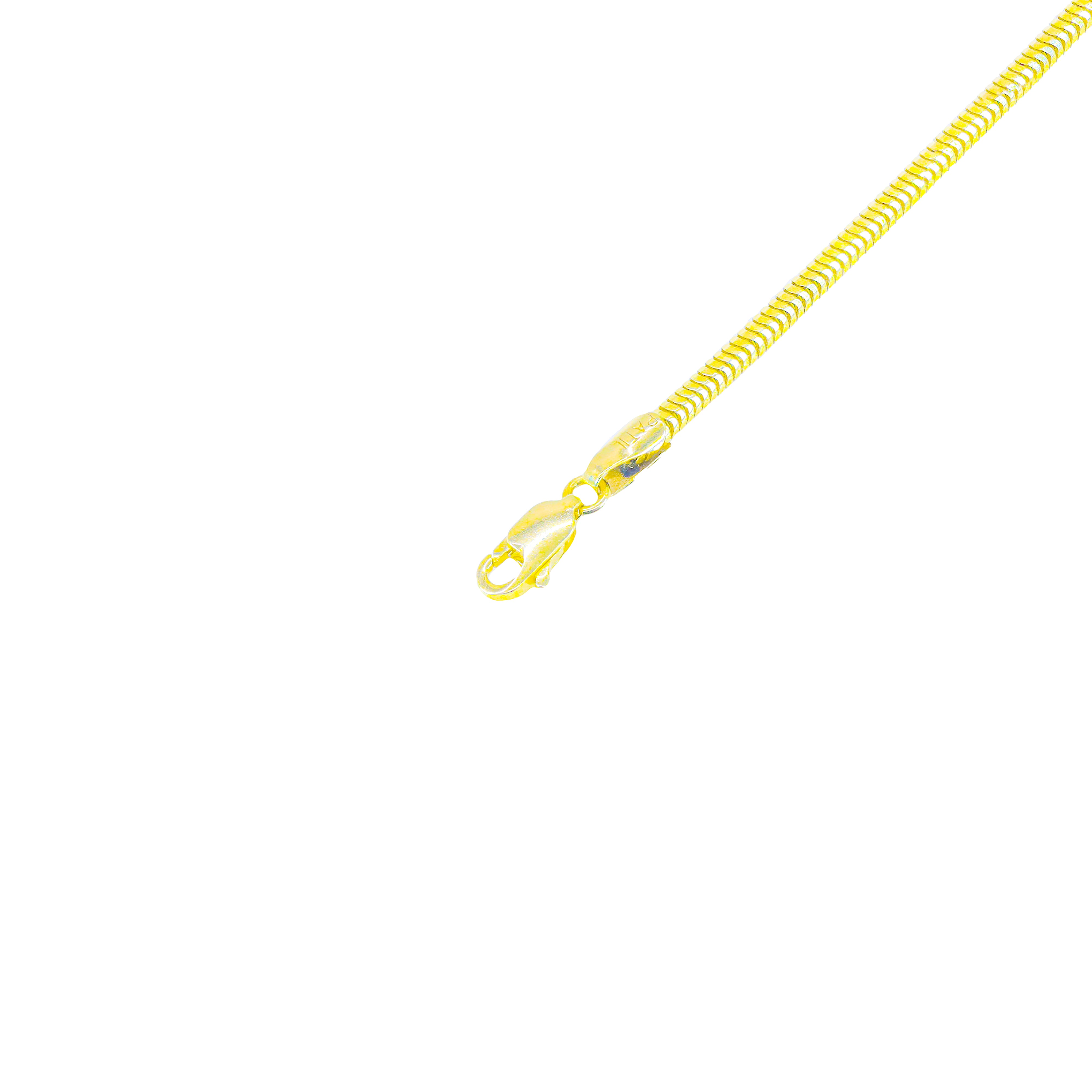 14KT Solid Round Snake Link Yellow Gold Chain