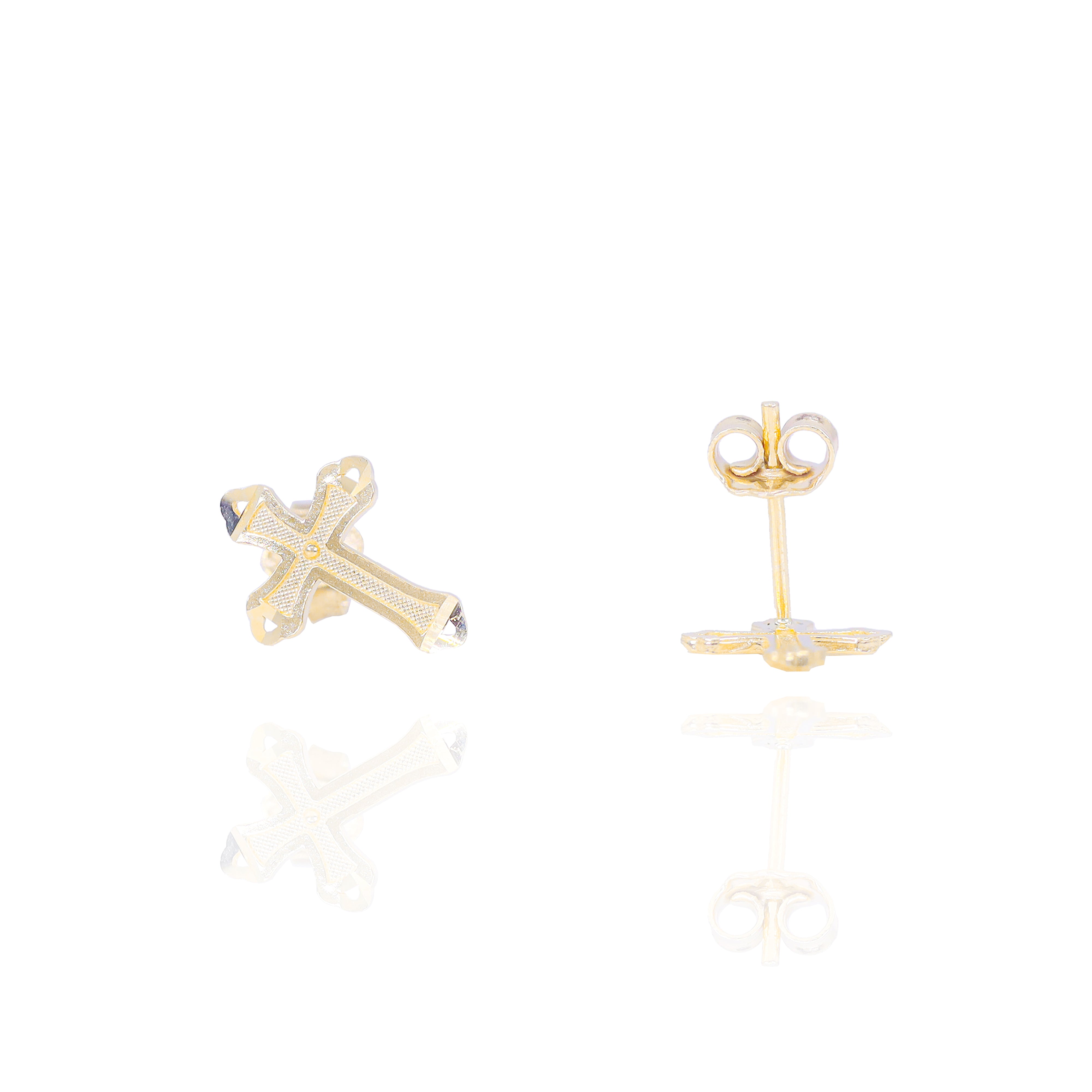 Cross Solid Gold Earrings