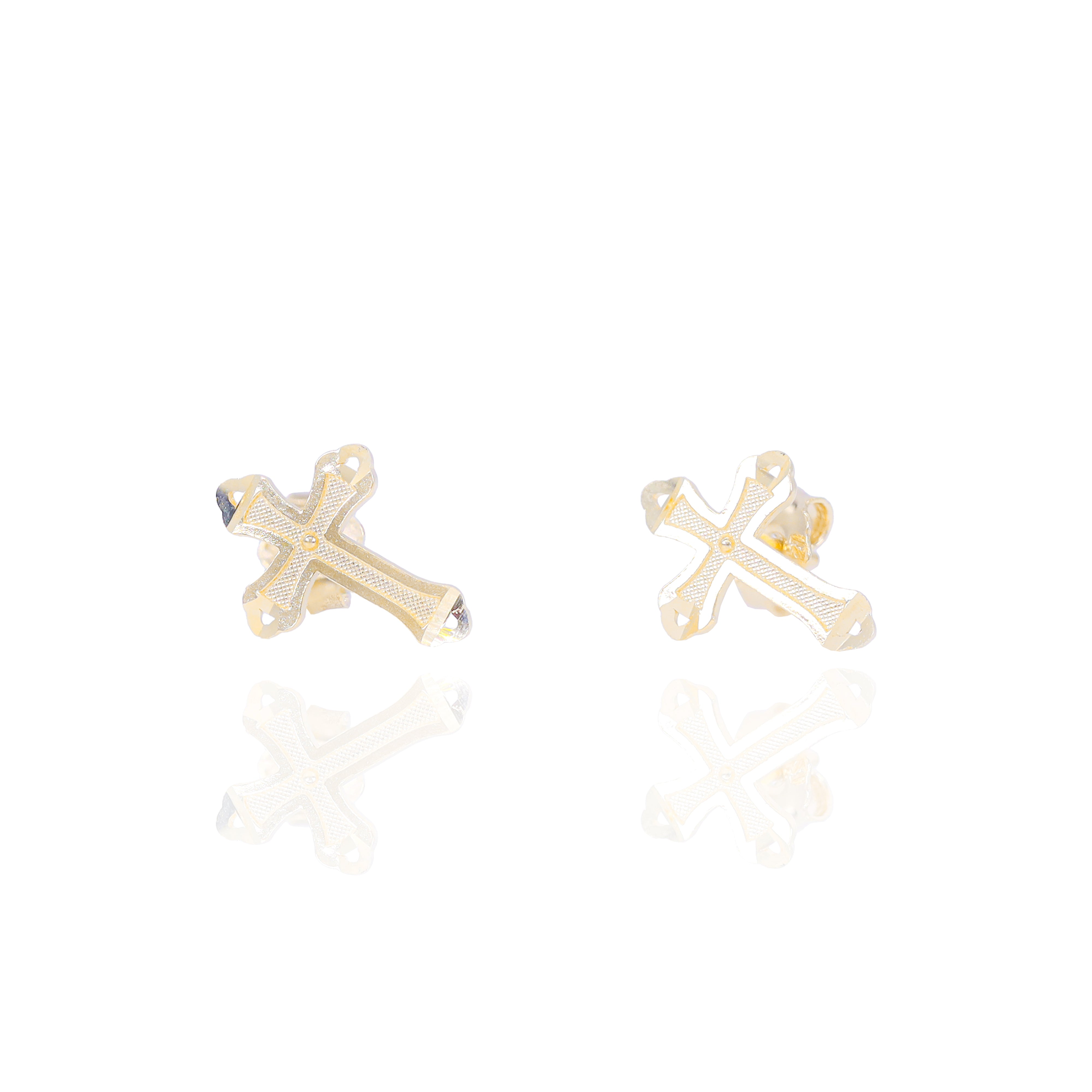 Cross Solid Gold Earrings