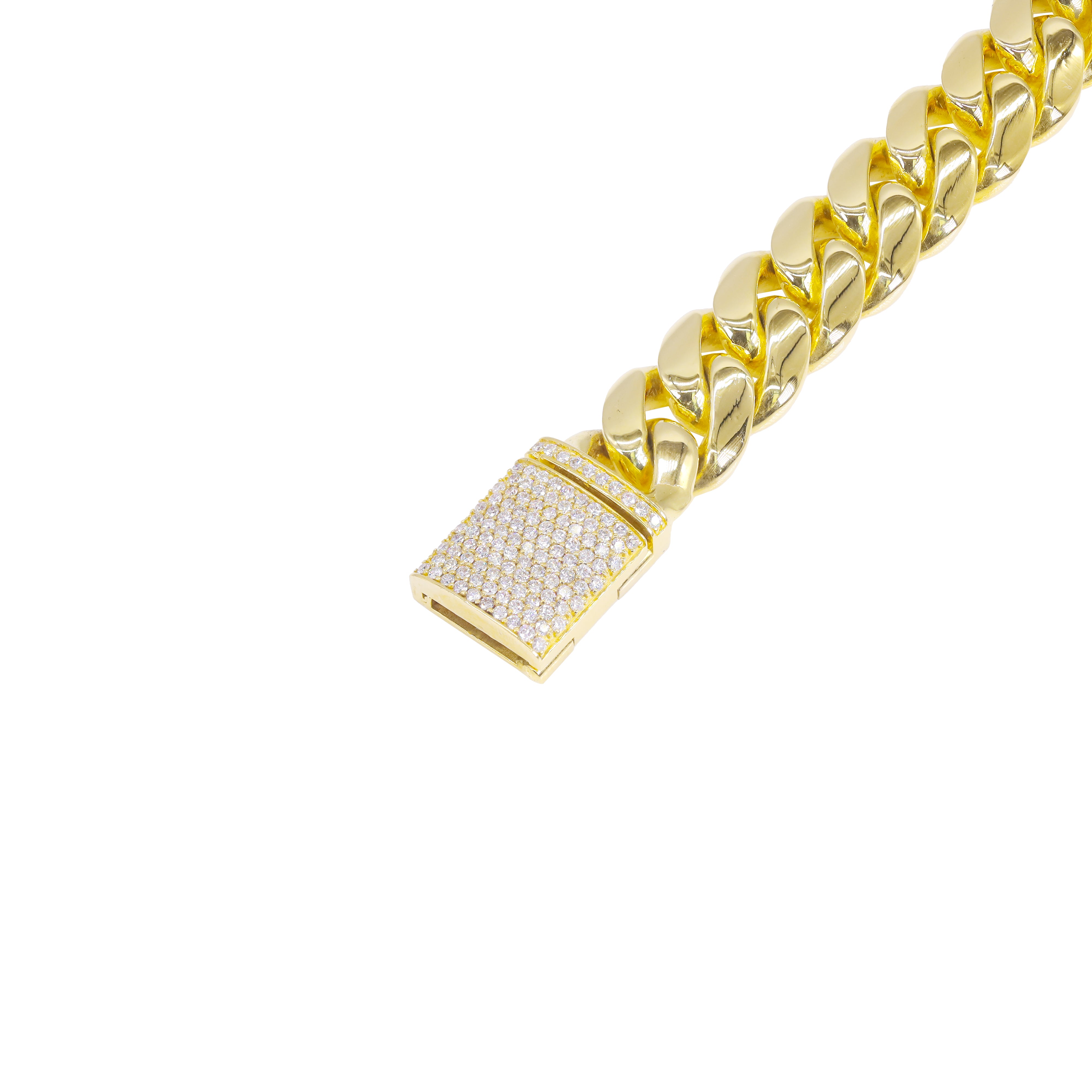 14.5mm Miami Cuban with Diamond Lock Bracelet