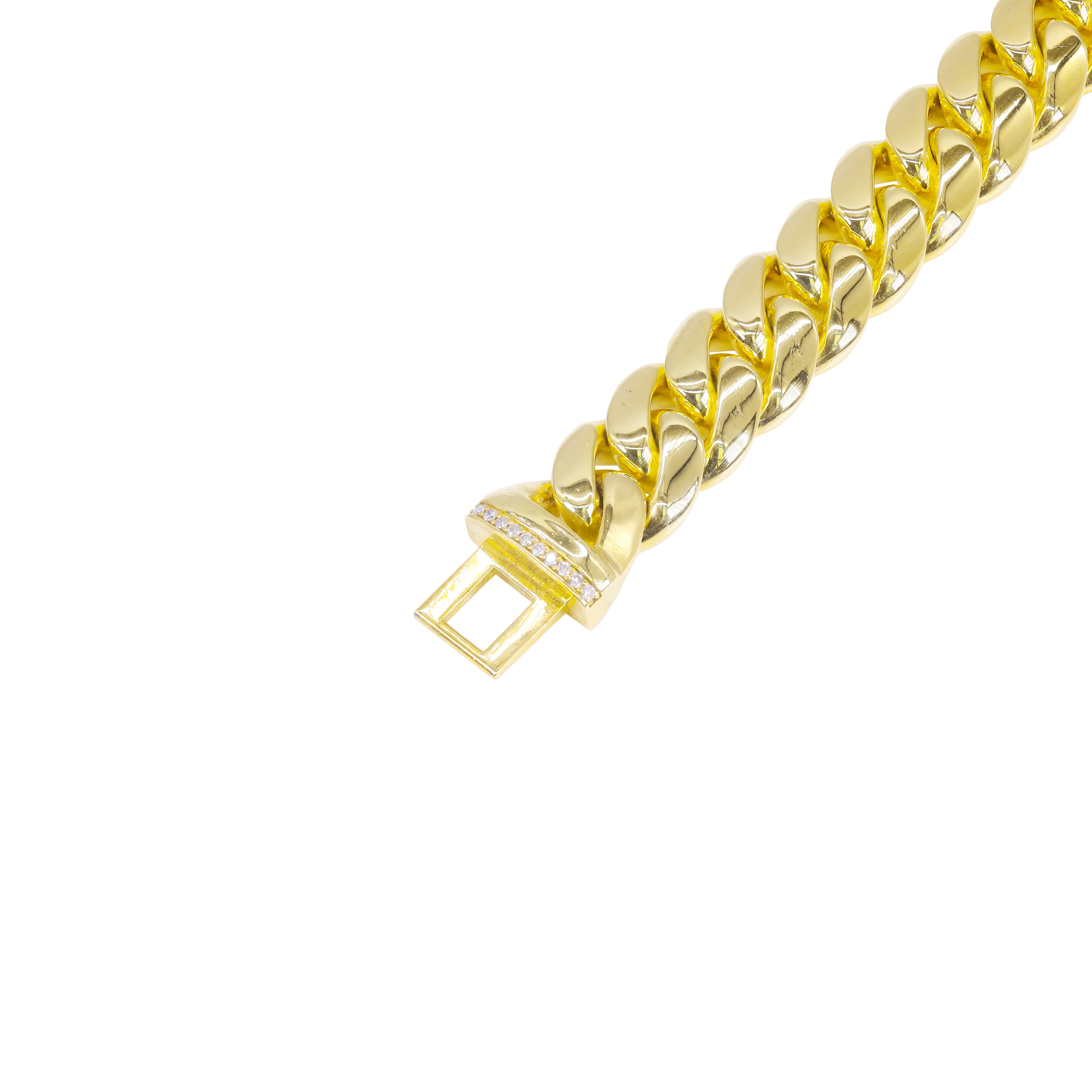 14.5mm Miami Cuban with Diamond Lock Bracelet