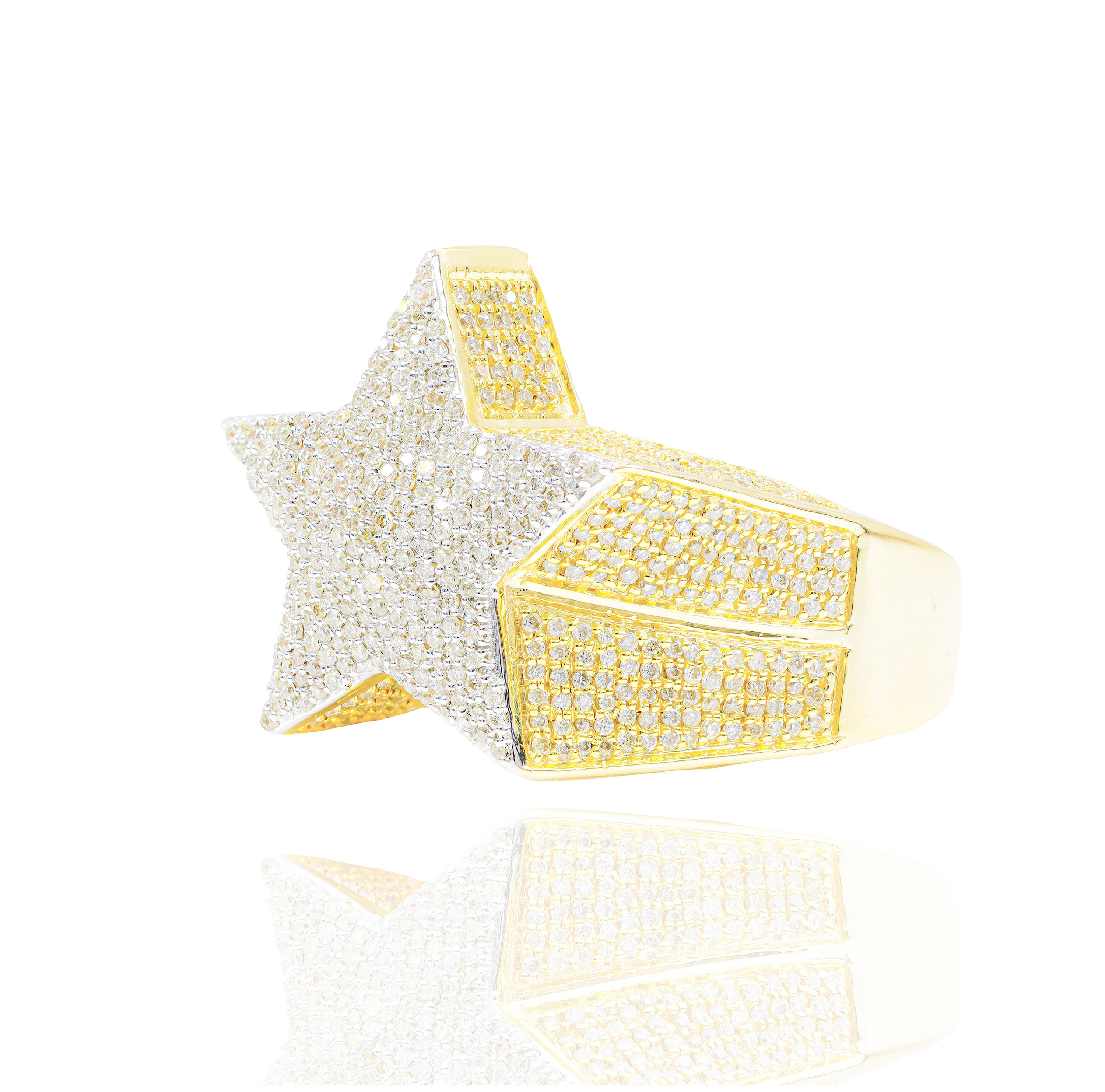 Micro Pave Star Shaped Ring