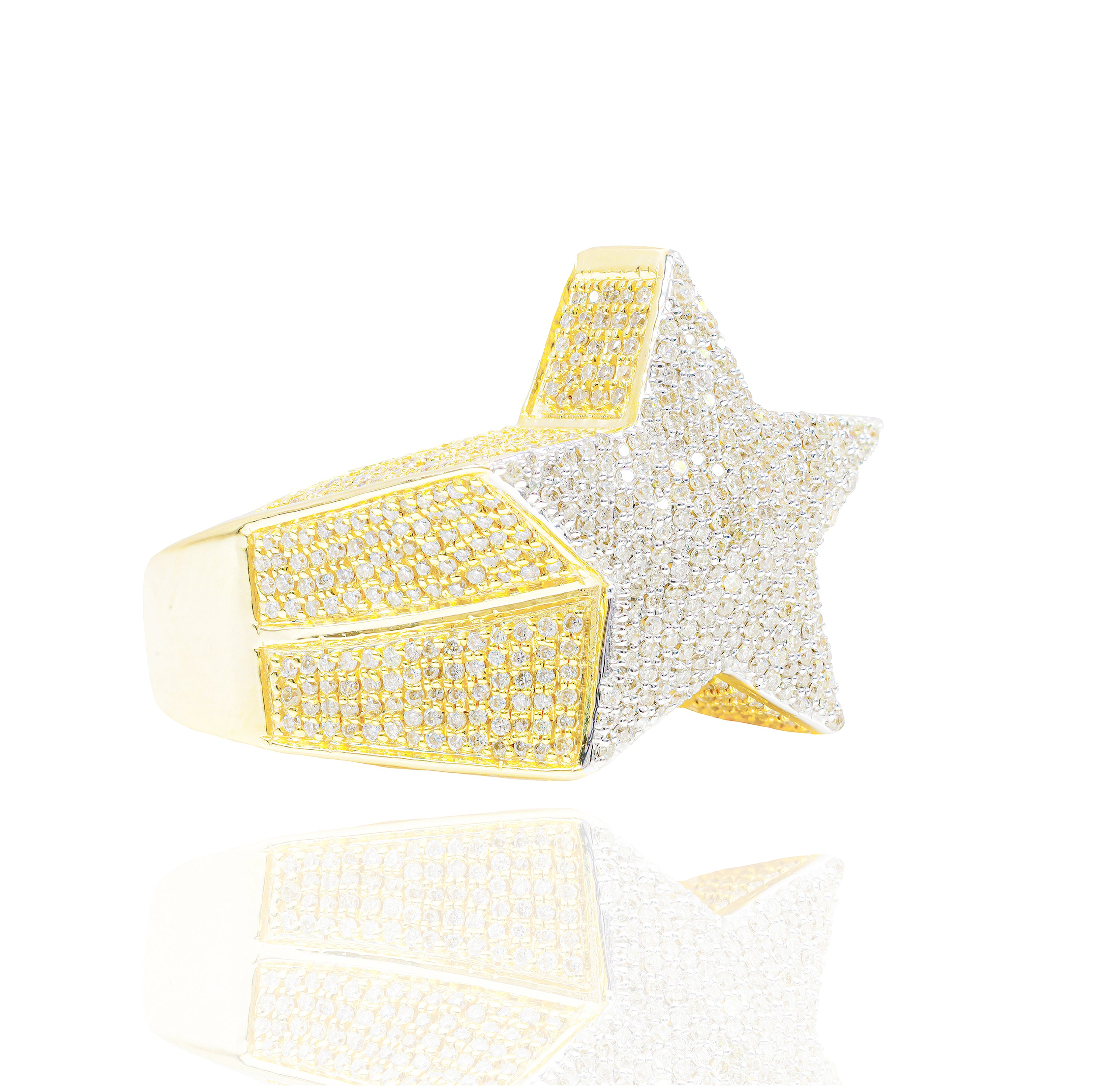 Micro Pave Star Shaped Ring