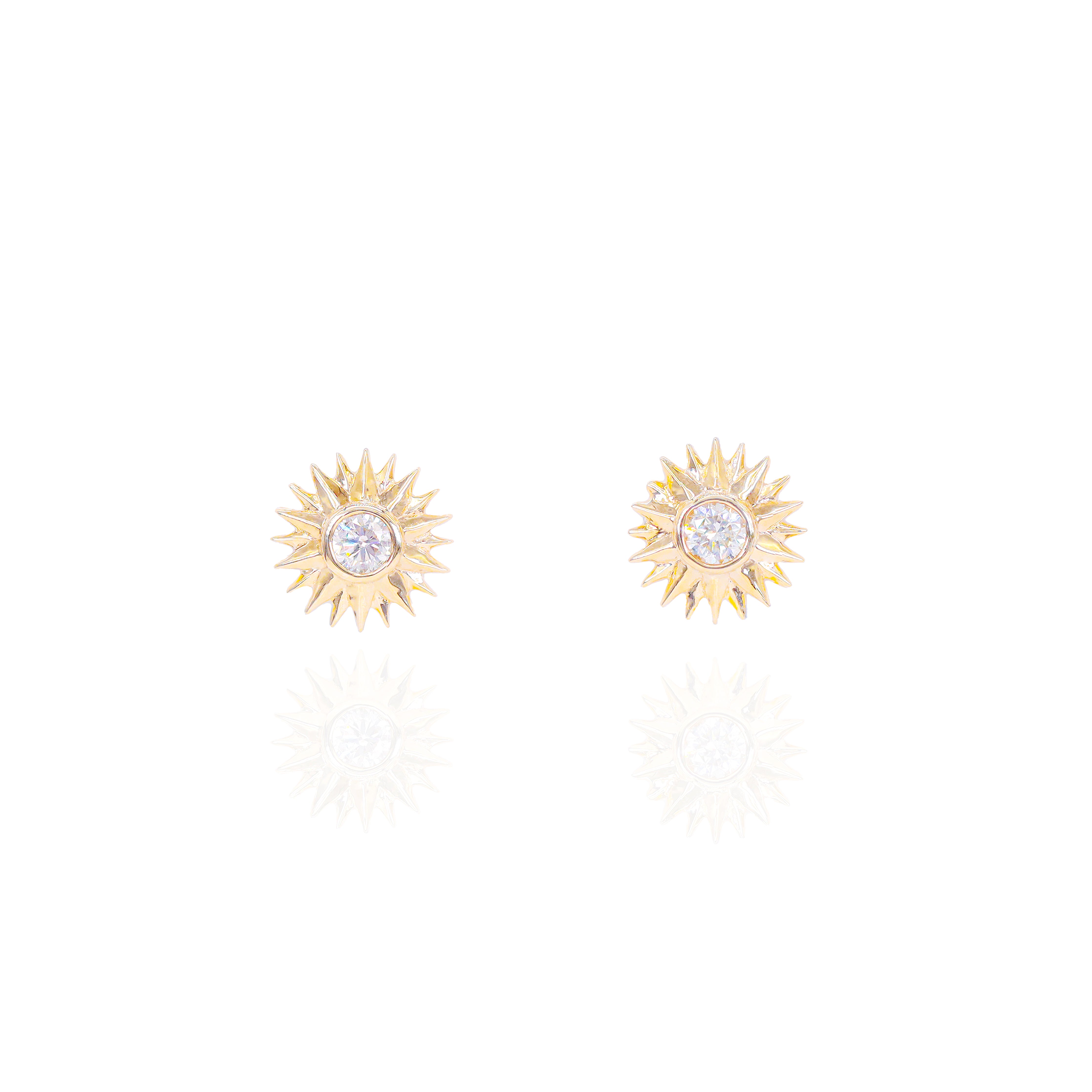 Diamond Sun Burst Earrings