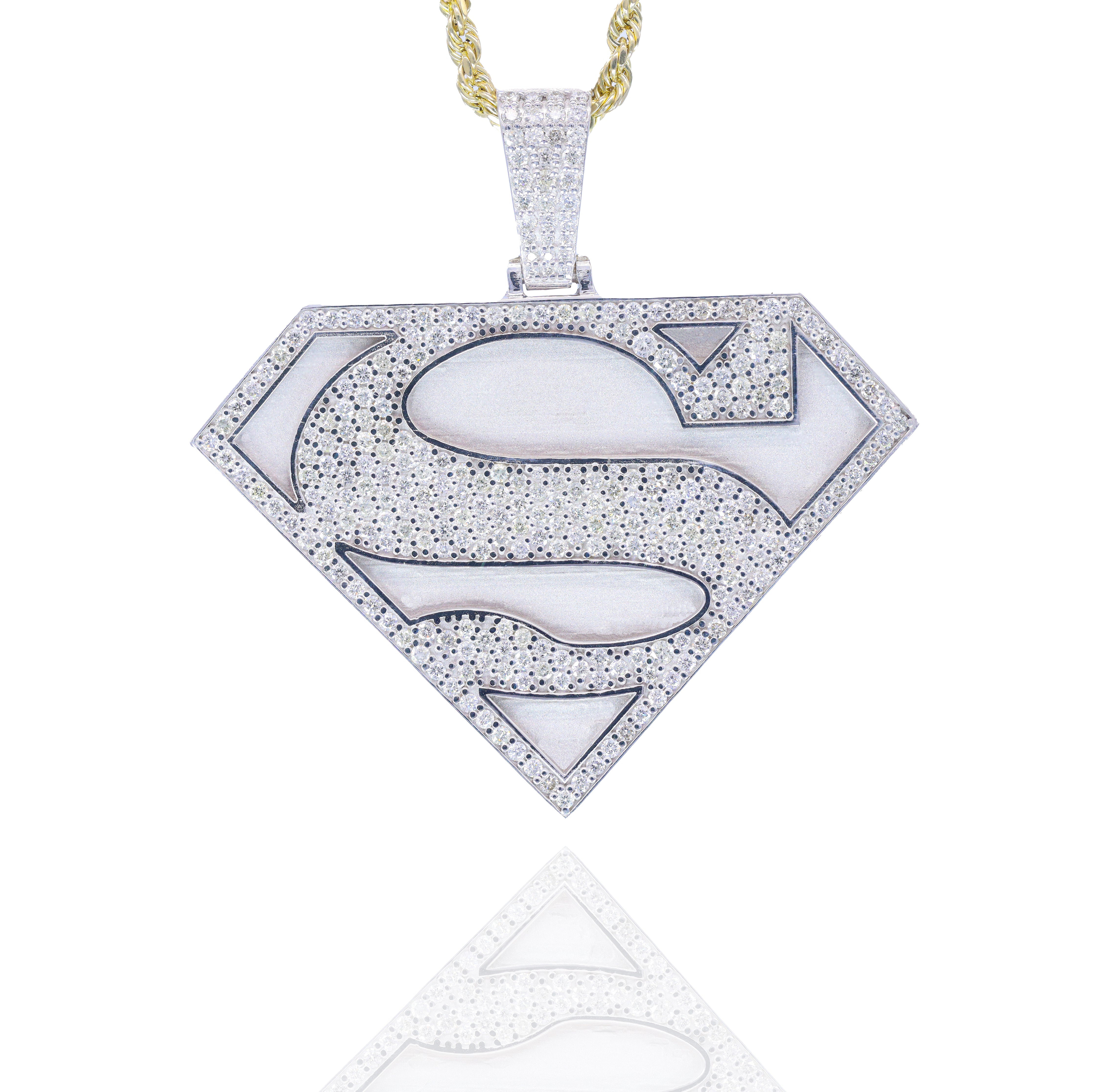 Custom Design Deposit - Superhero Logo Gold & Diamond Pendant