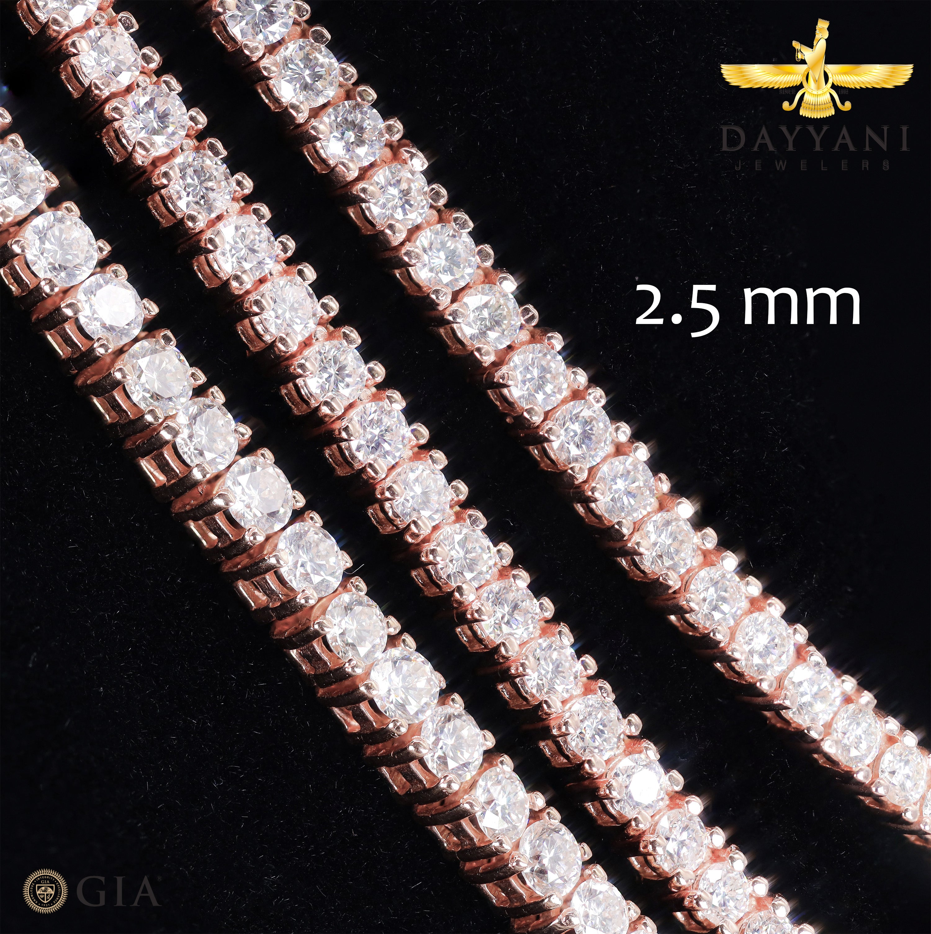 10-Pointer Rose Gold Diamond Tennis Chain