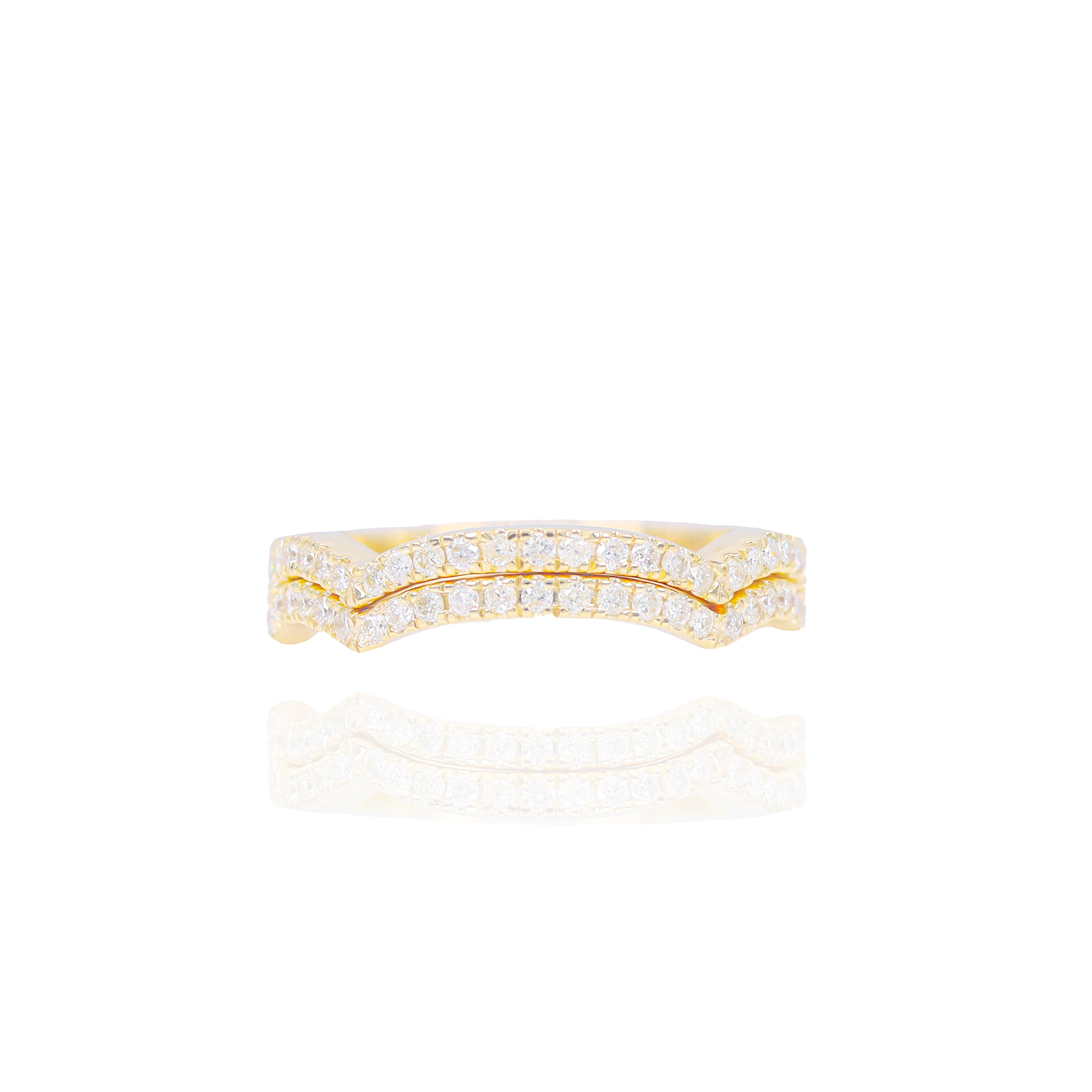 Layered Trio Princess Cut & Round Diamond Engagement Ring