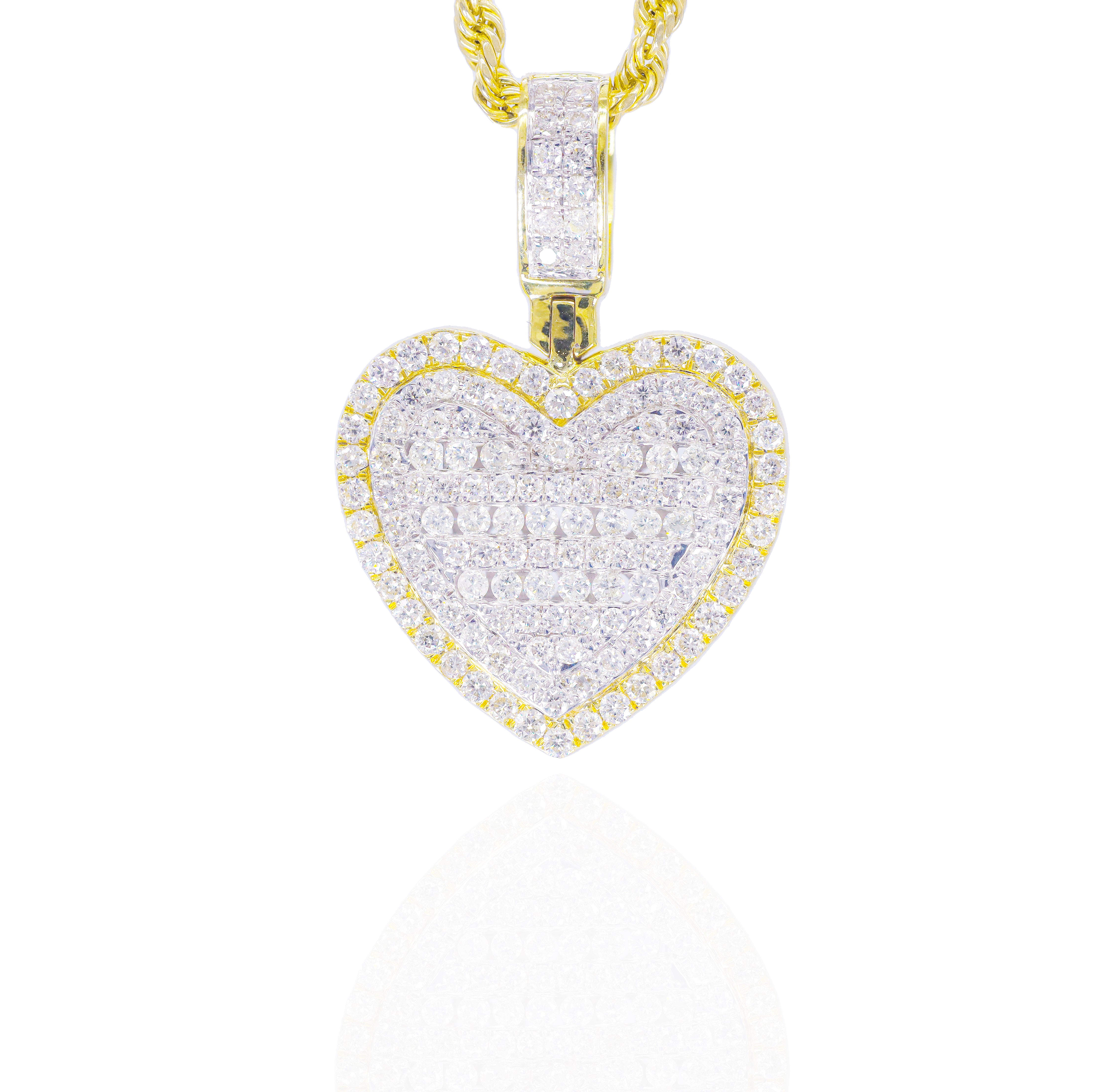 Layered Diamond Heart Pendant