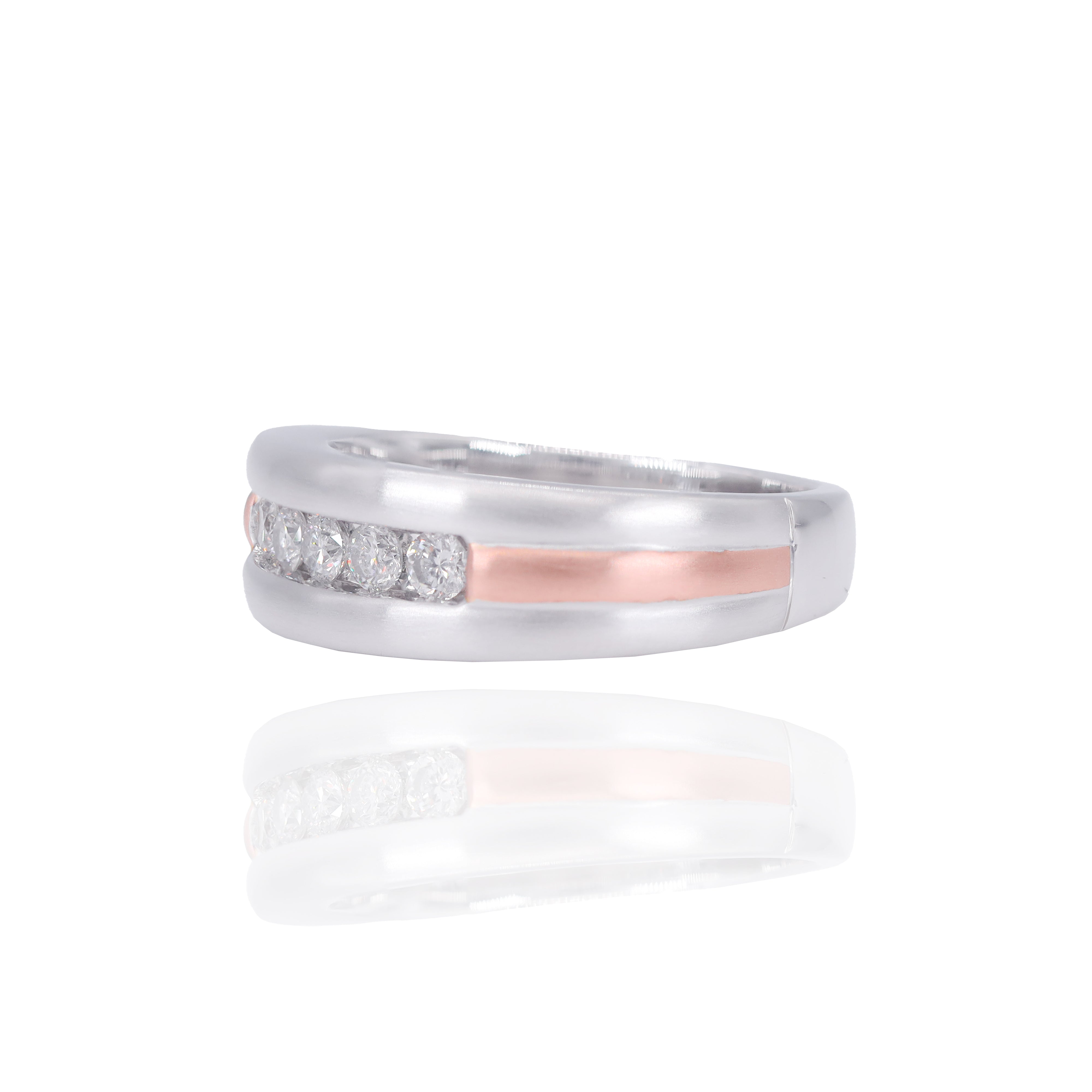 One Row Two Tone Diamond Band