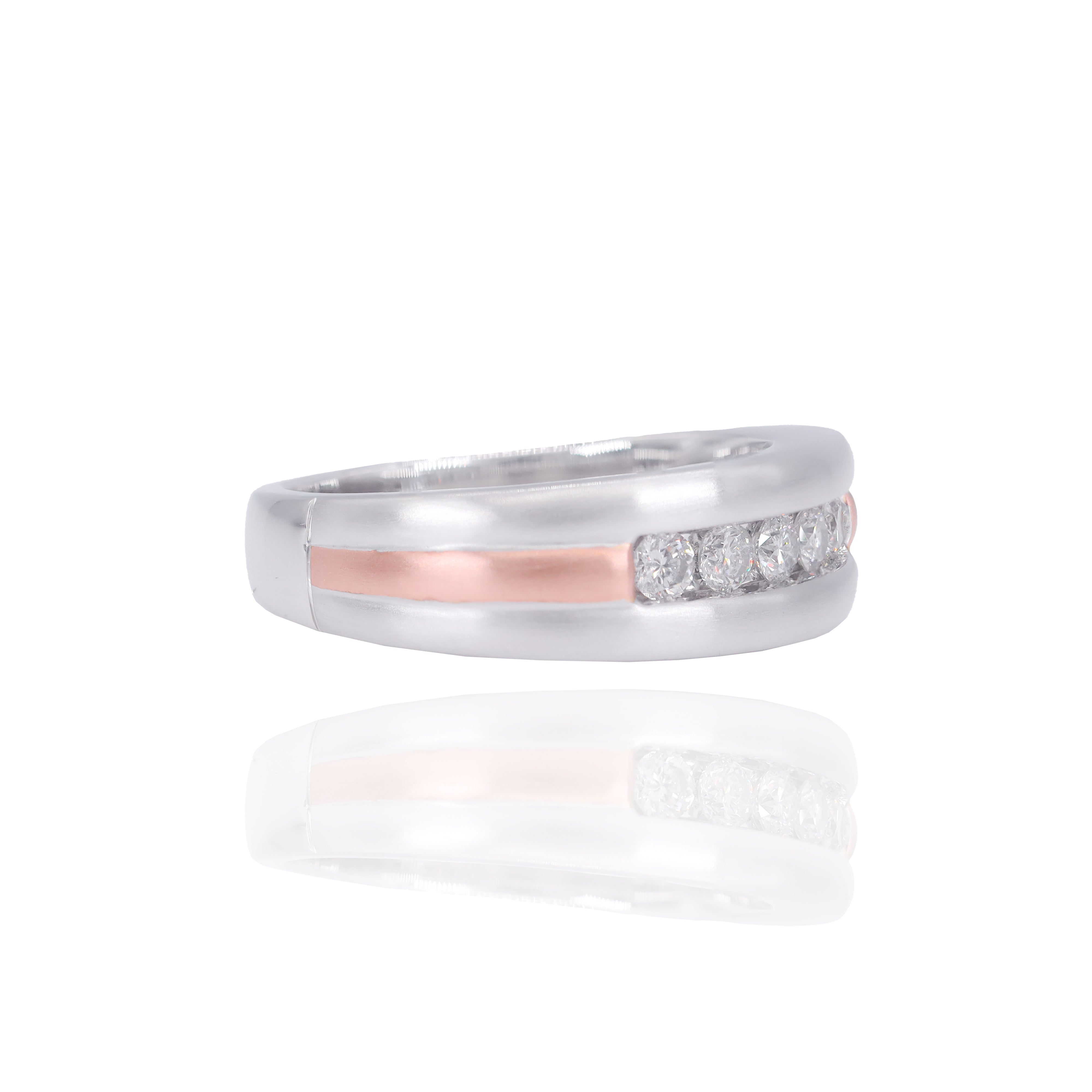 One Row Two Tone Diamond Band