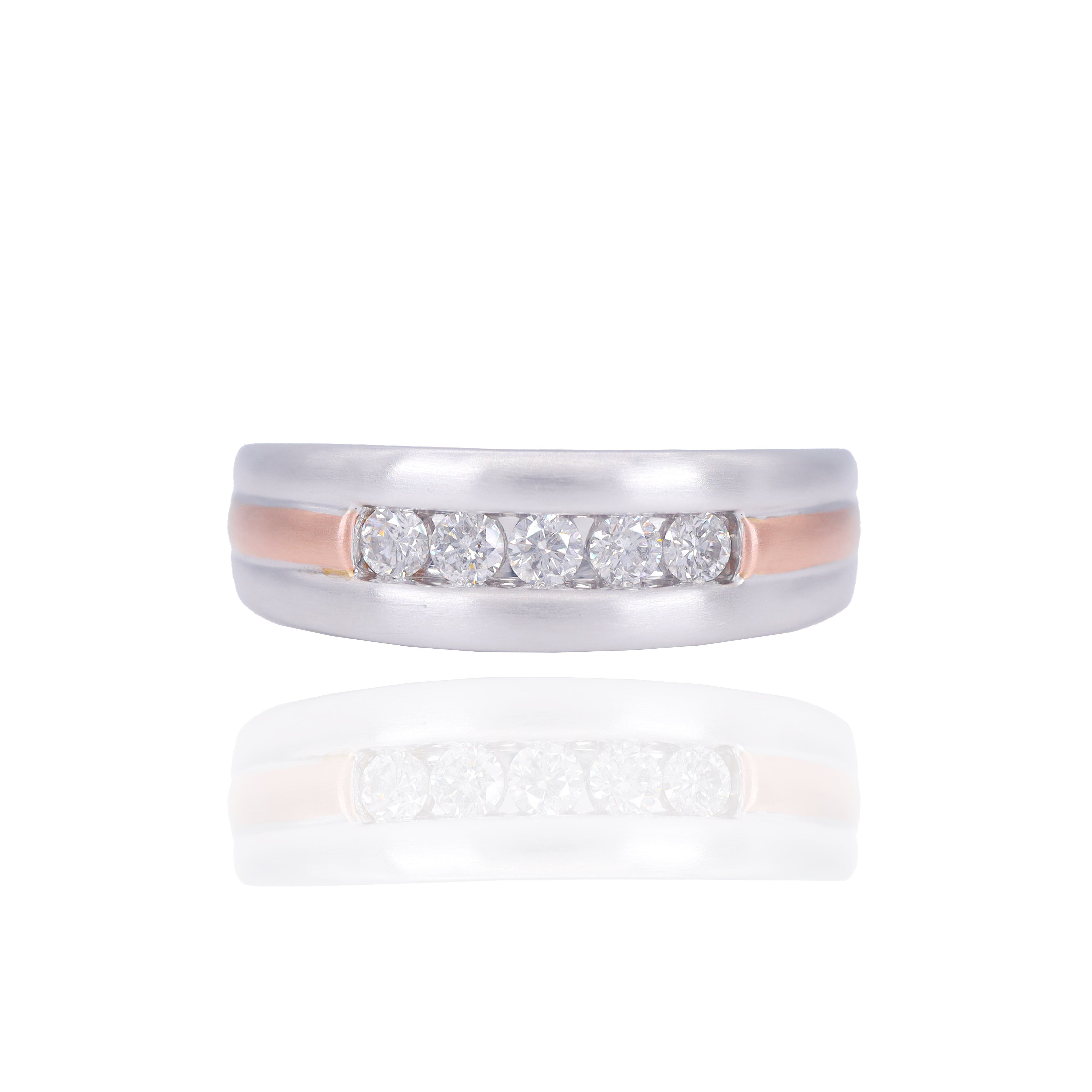 One Row Two Tone Diamond Band