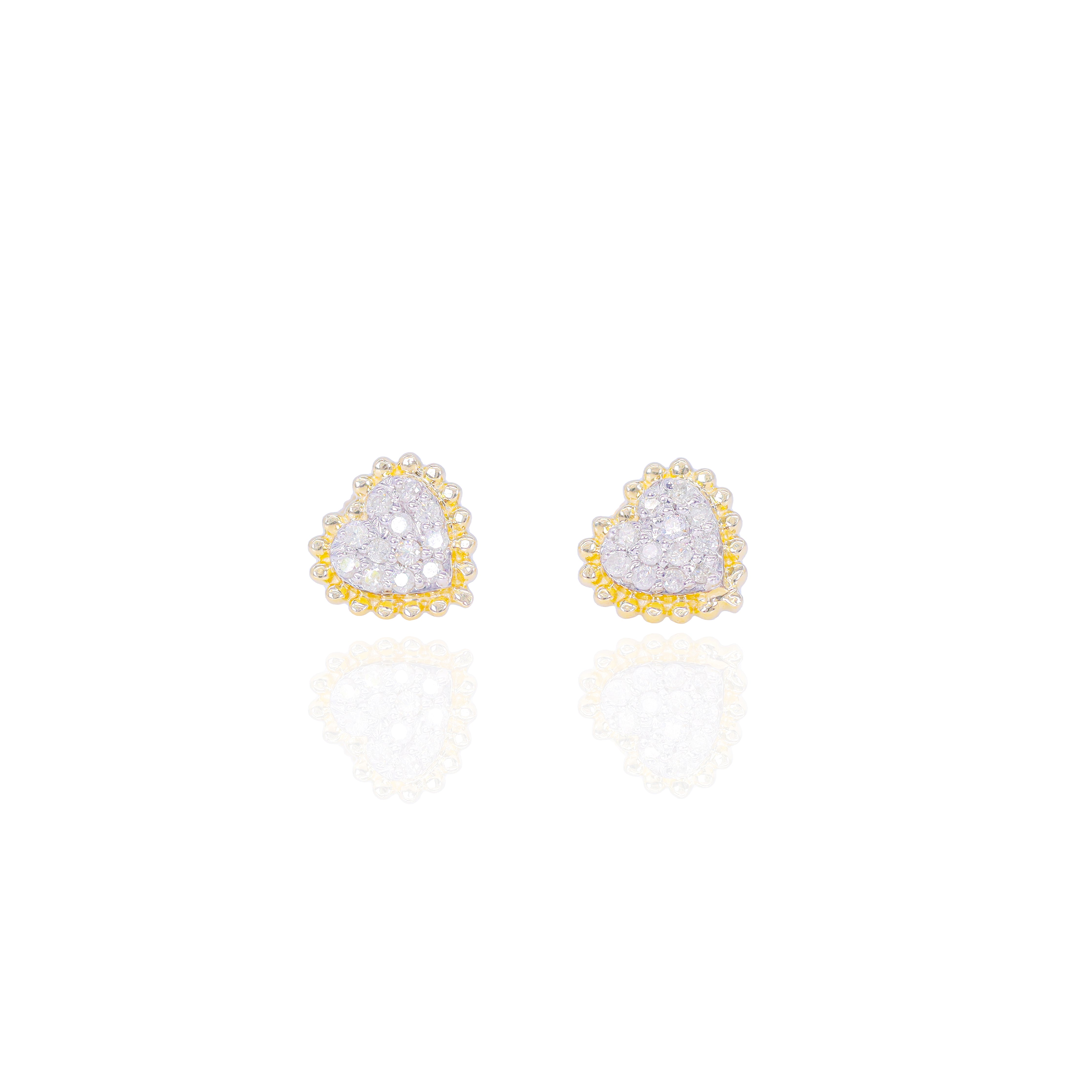 Gold Layered Diamond Heart Earrings