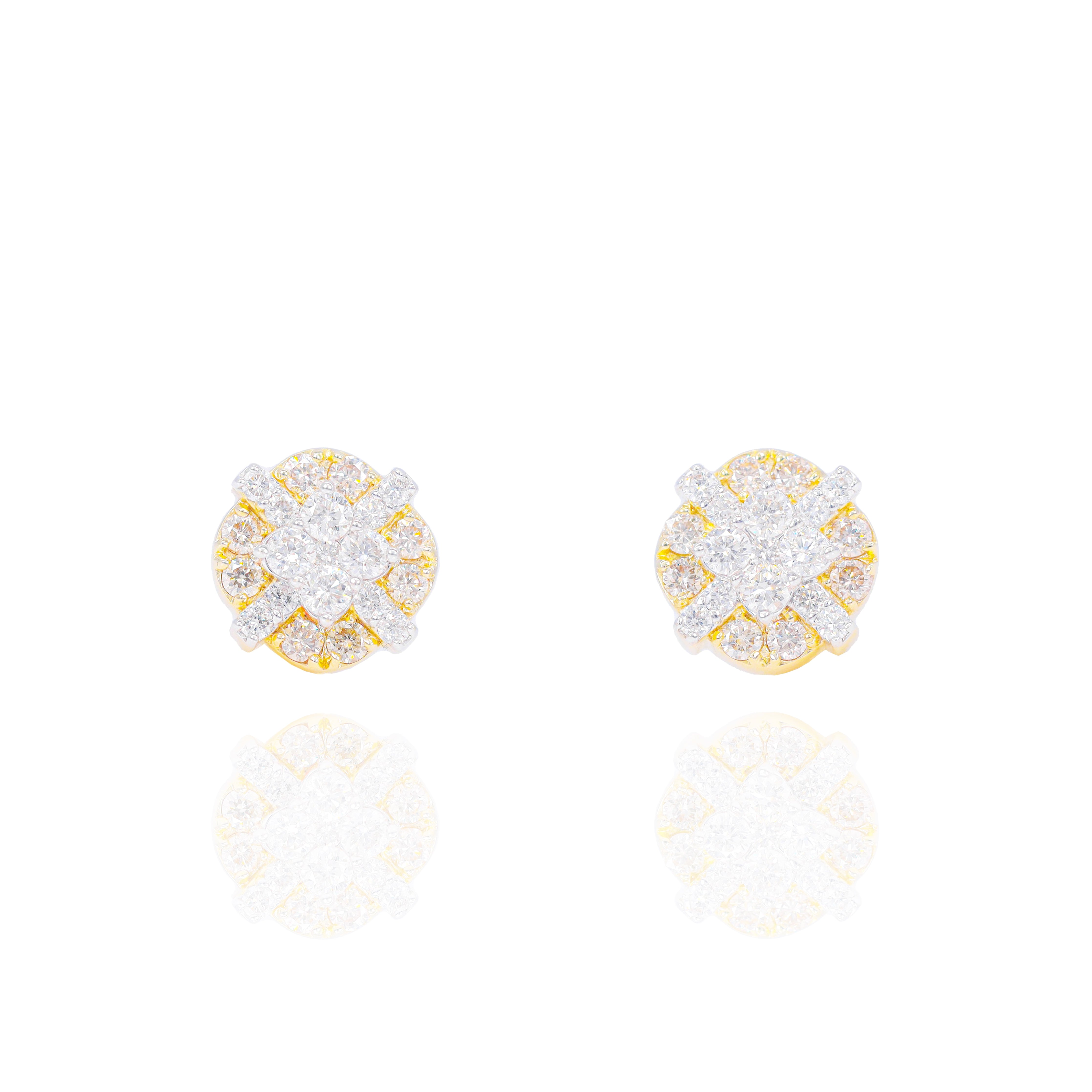 Sectioned Diamond Earrings