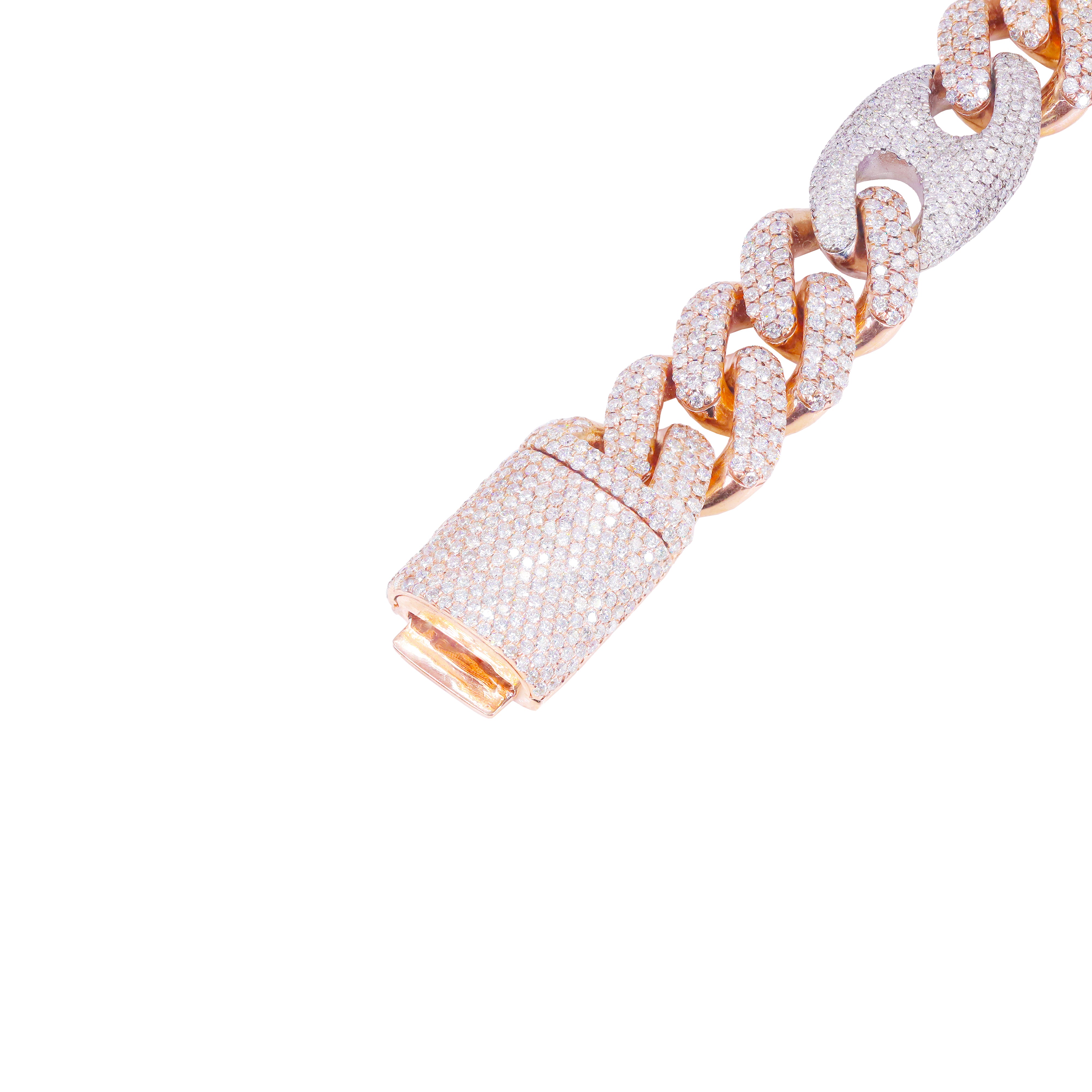 Hybrid Gucci & Cuban Link Two-Tone Diamond Bracelet