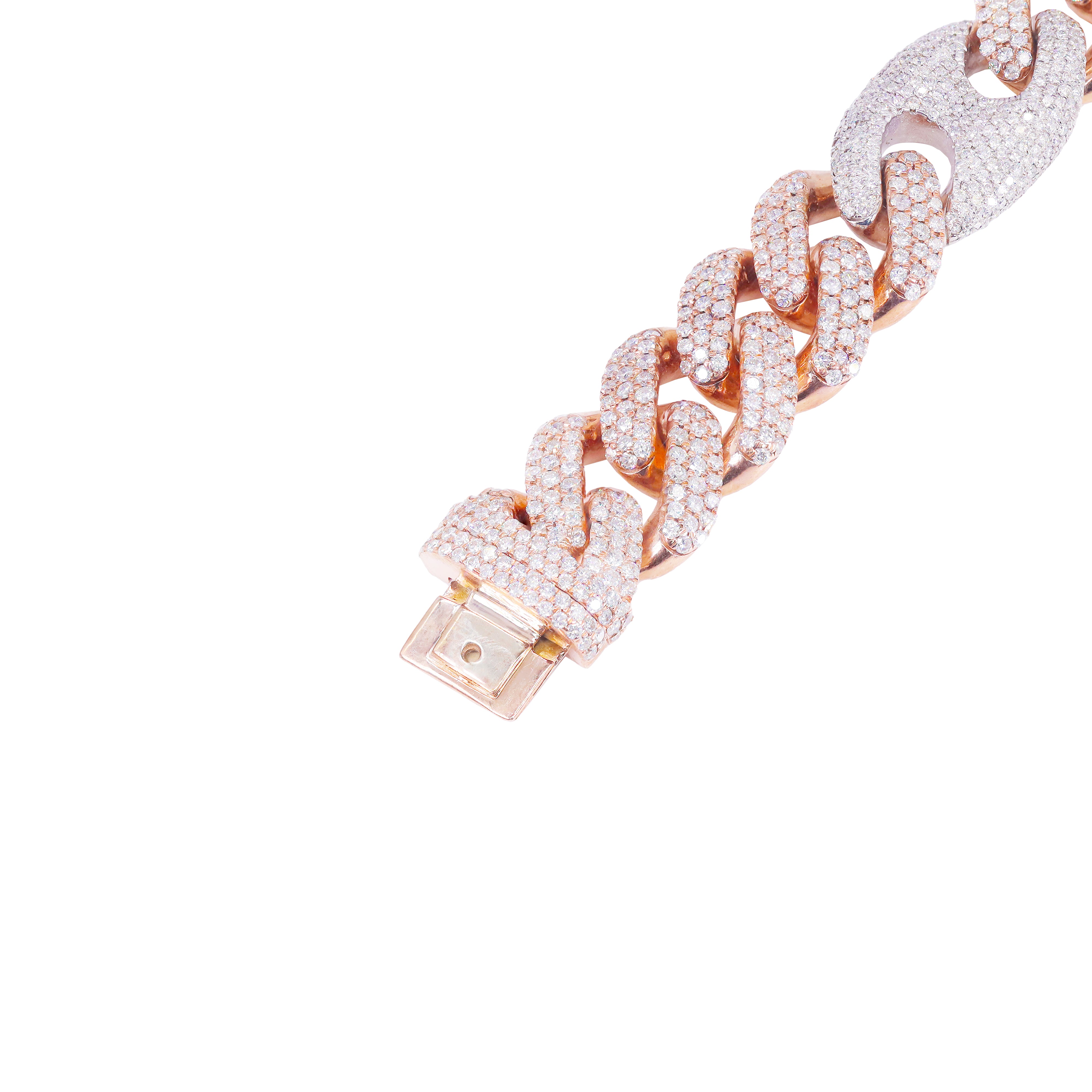 Hybrid Gucci & Cuban Link Two-Tone Diamond Bracelet