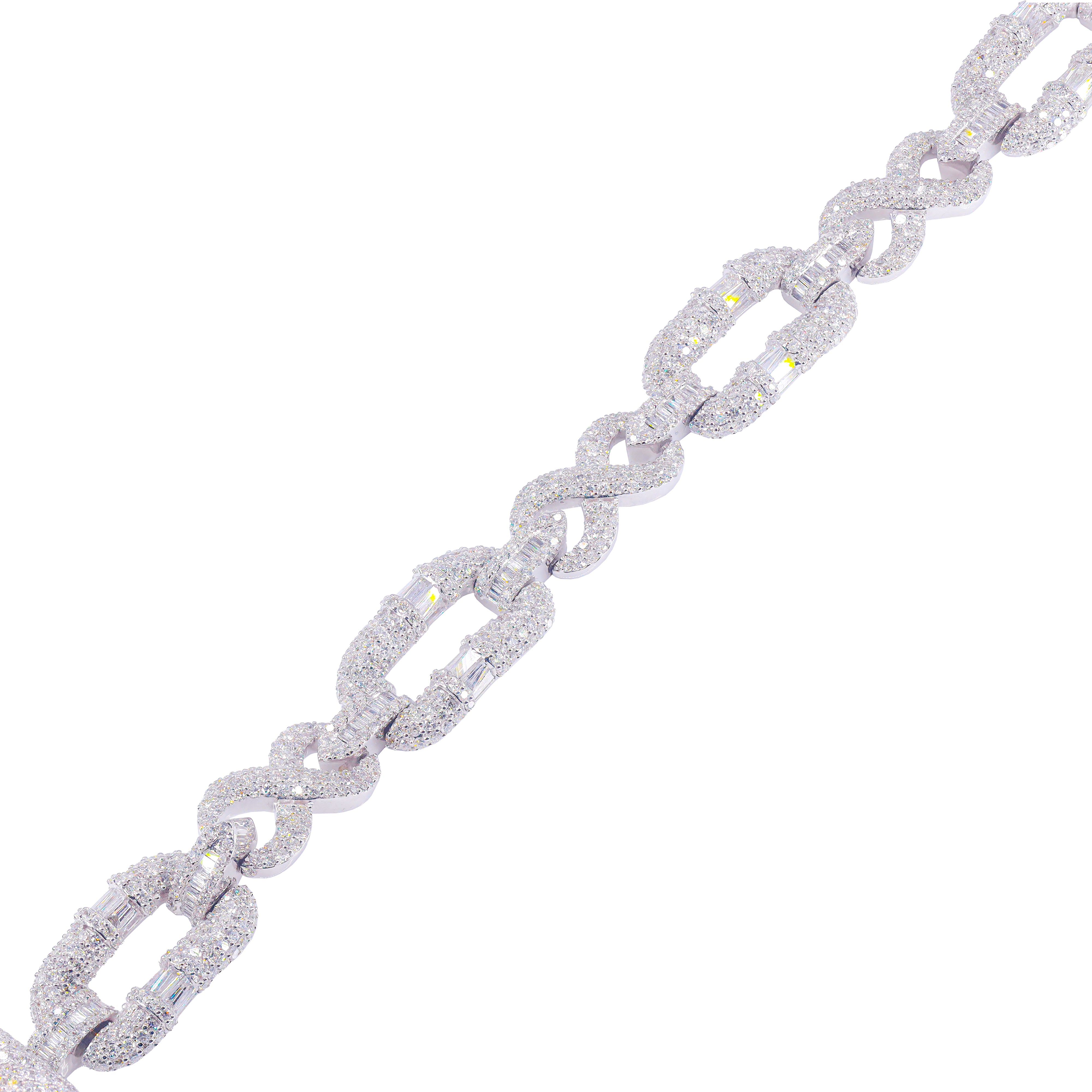 Infinity-Hybrid Baguette & Round Diamond Link Bracelet
