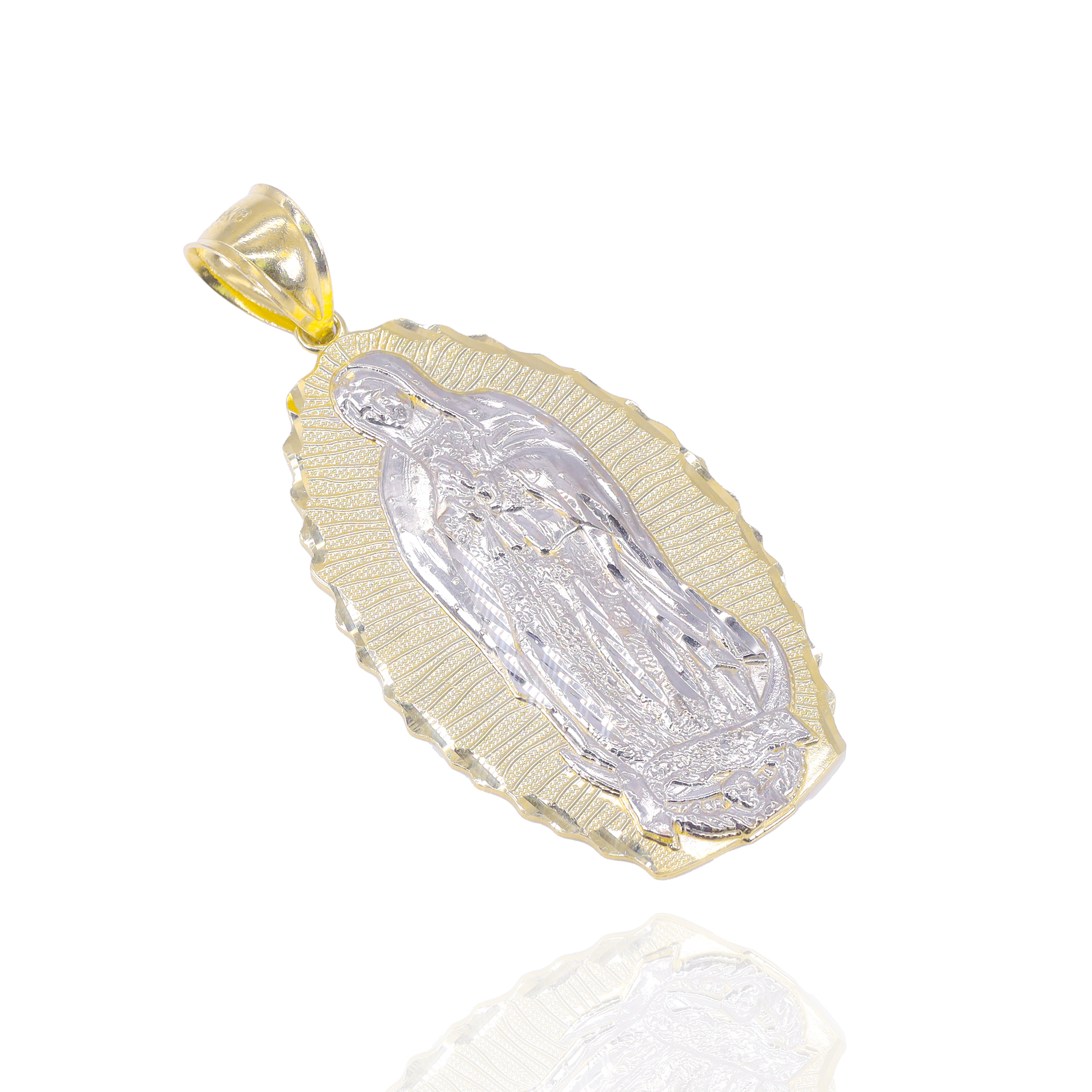 TWO-TONE VIRGIN MARY GOLD PENDANT