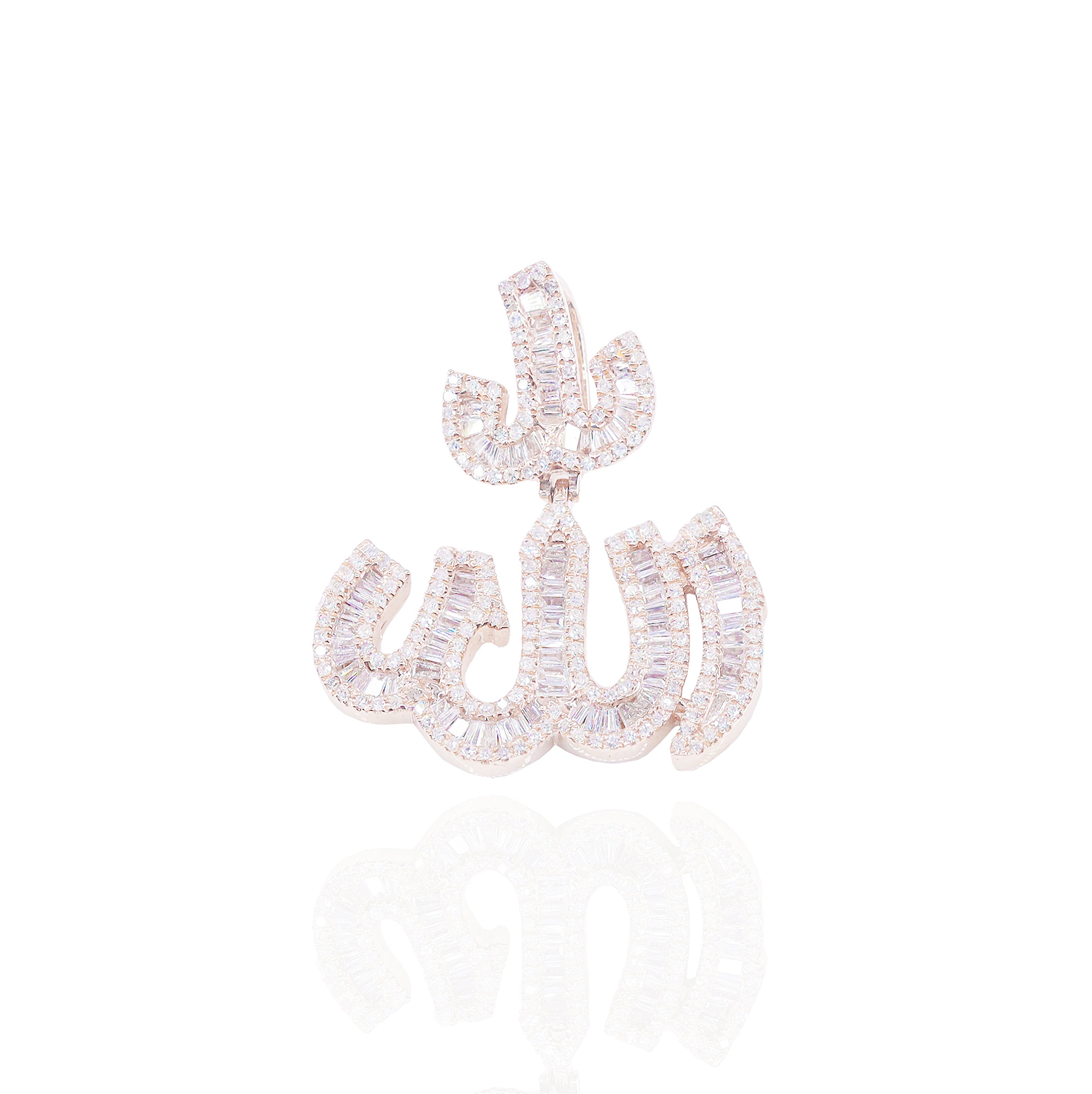 Baguette Allah Diamond Pendant