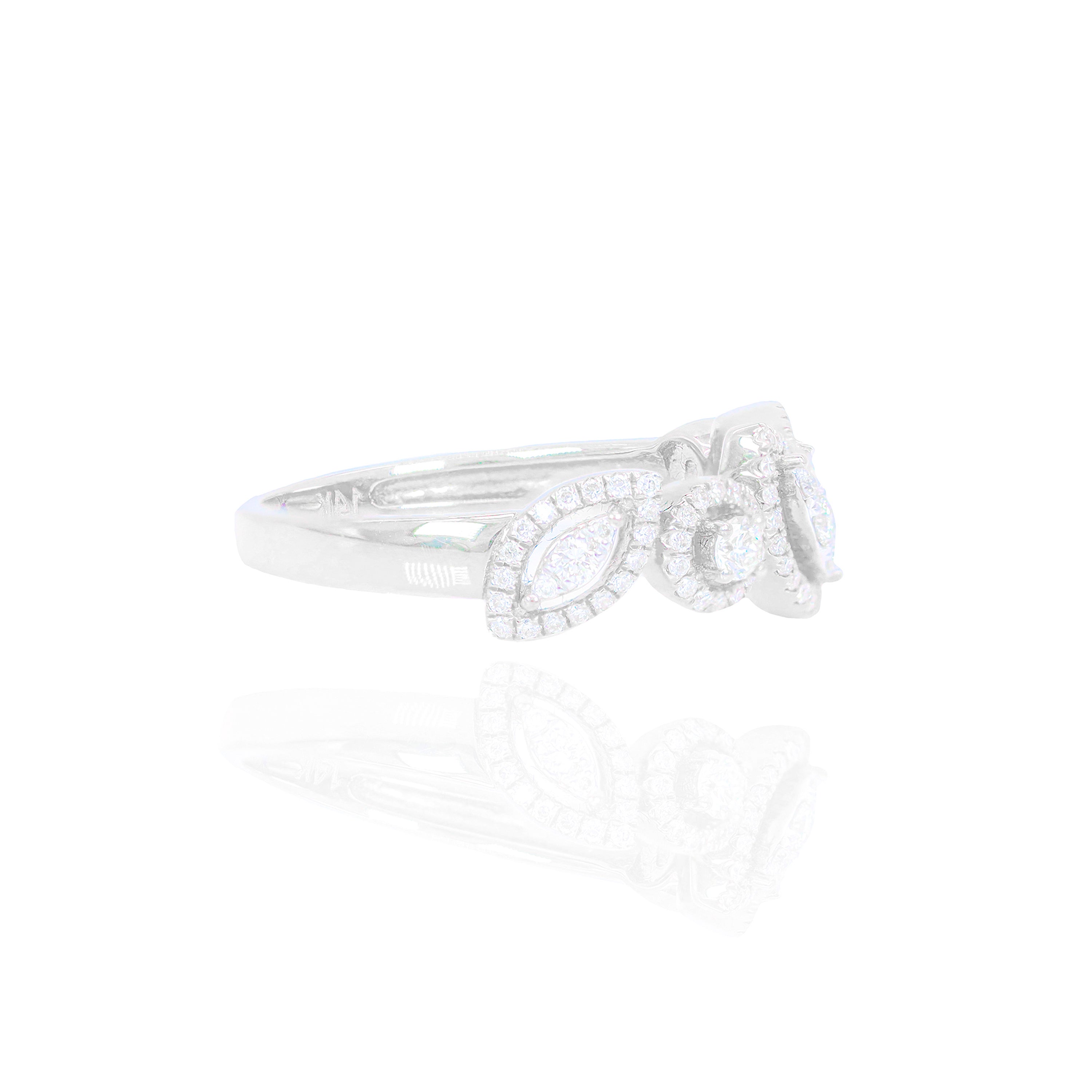 Marquise & Round Halo Shape Diamond Ring