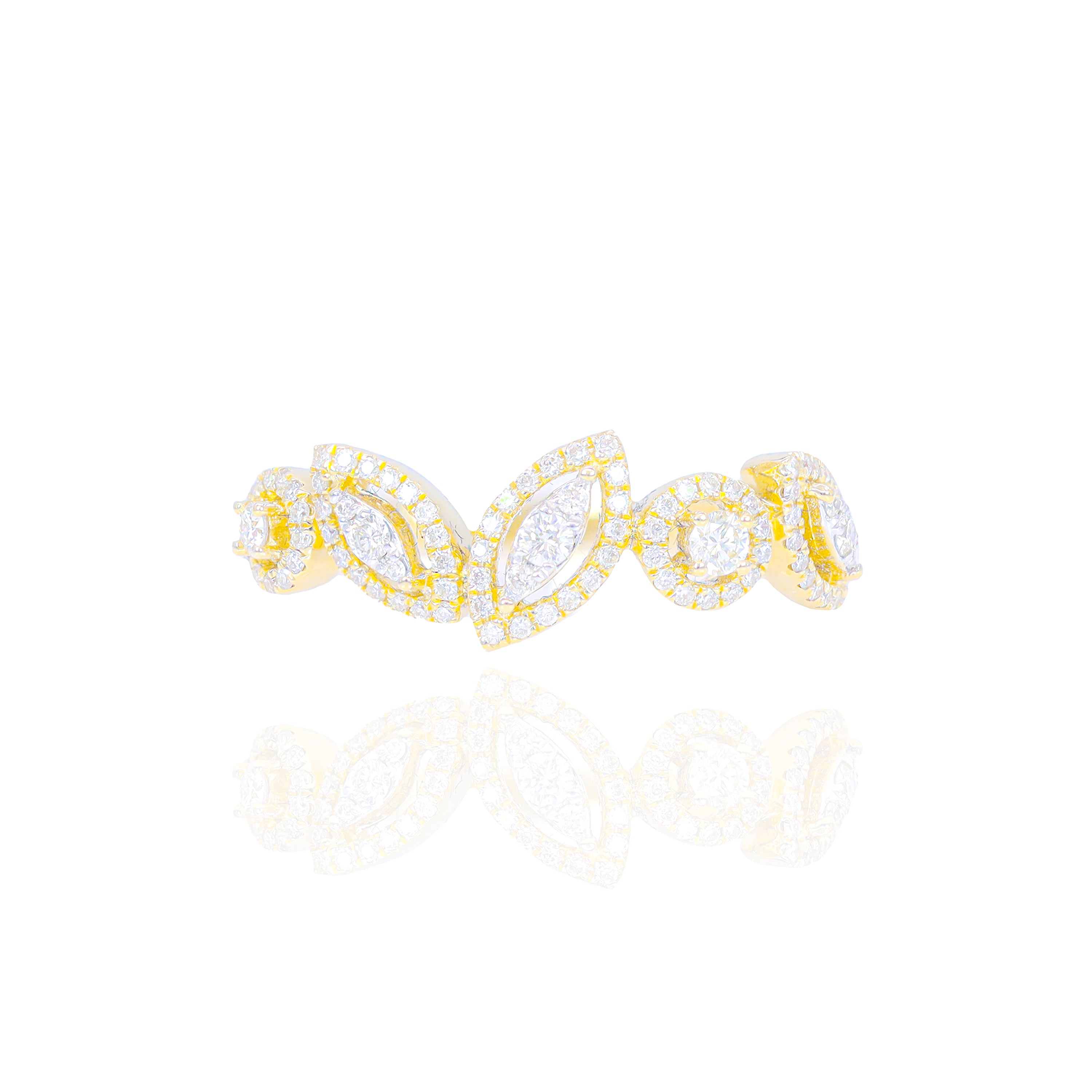 Marquise & Round Halo Shape Diamond Ring