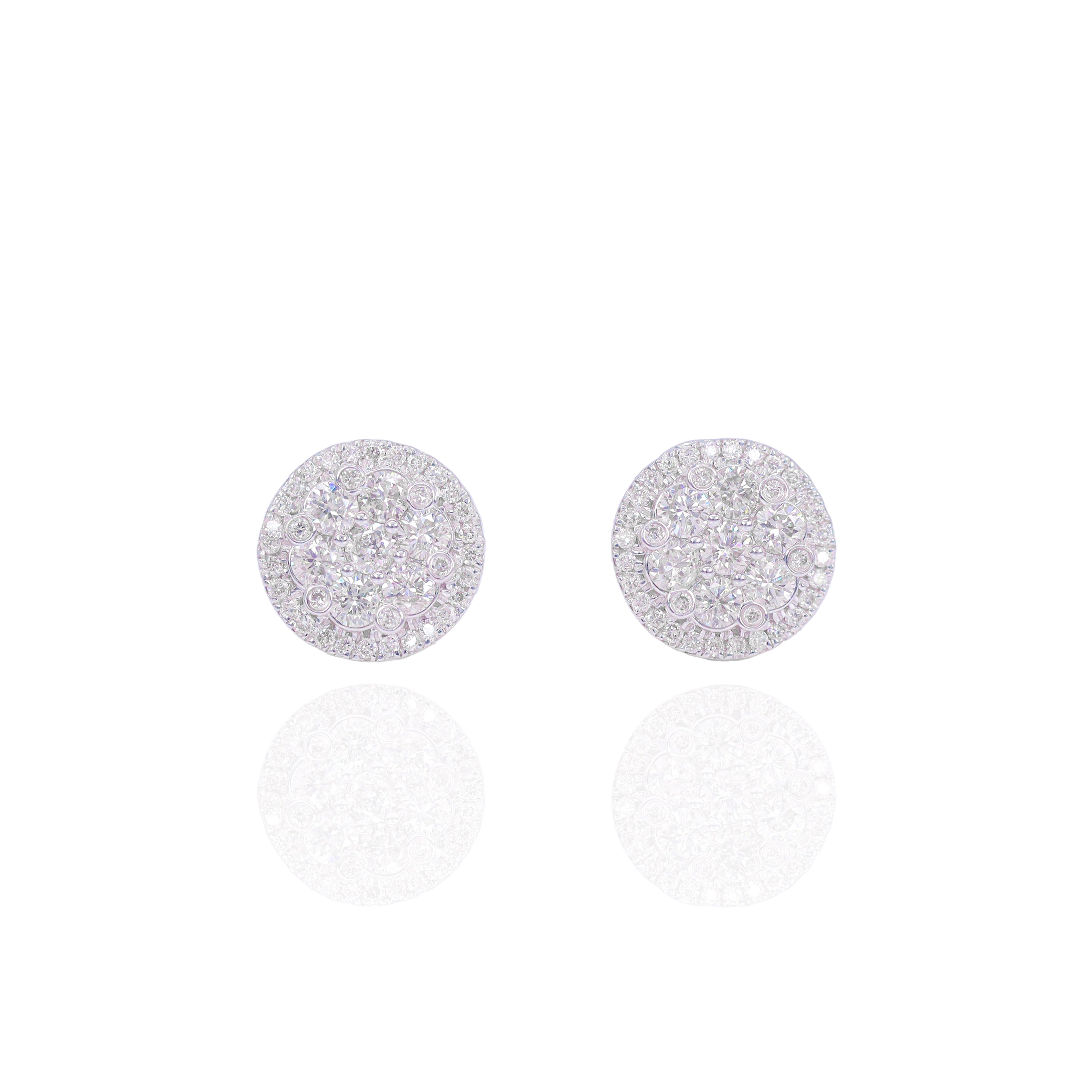 Large Cluster Diamond Earrings