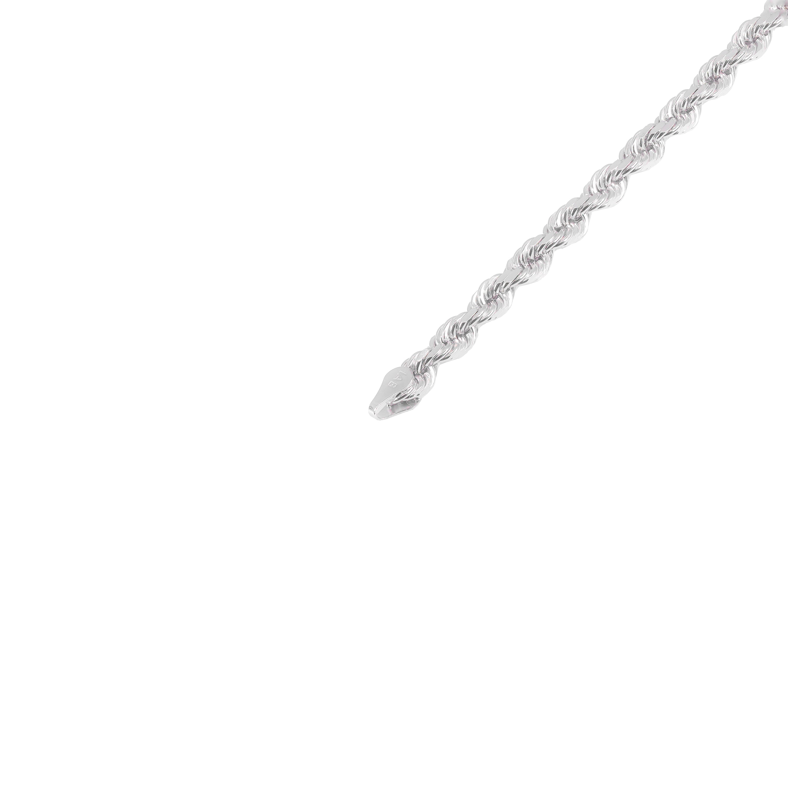 10KT Solid Gold Rope White Gold Chain