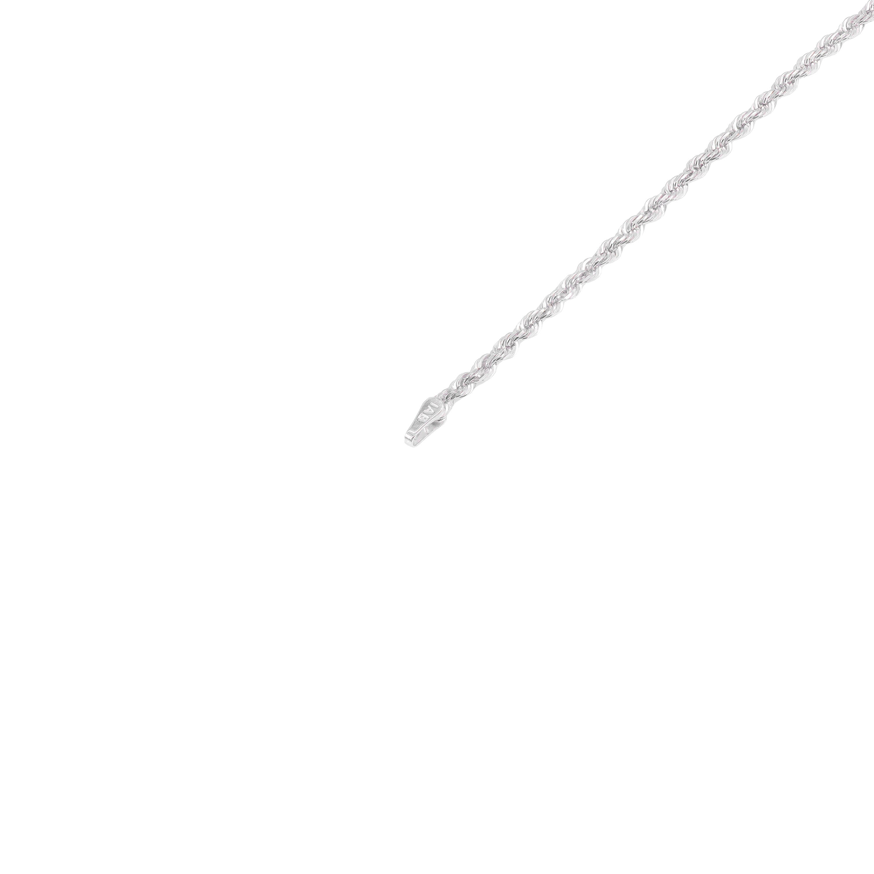 10KT Solid Gold Rope White Gold Chain