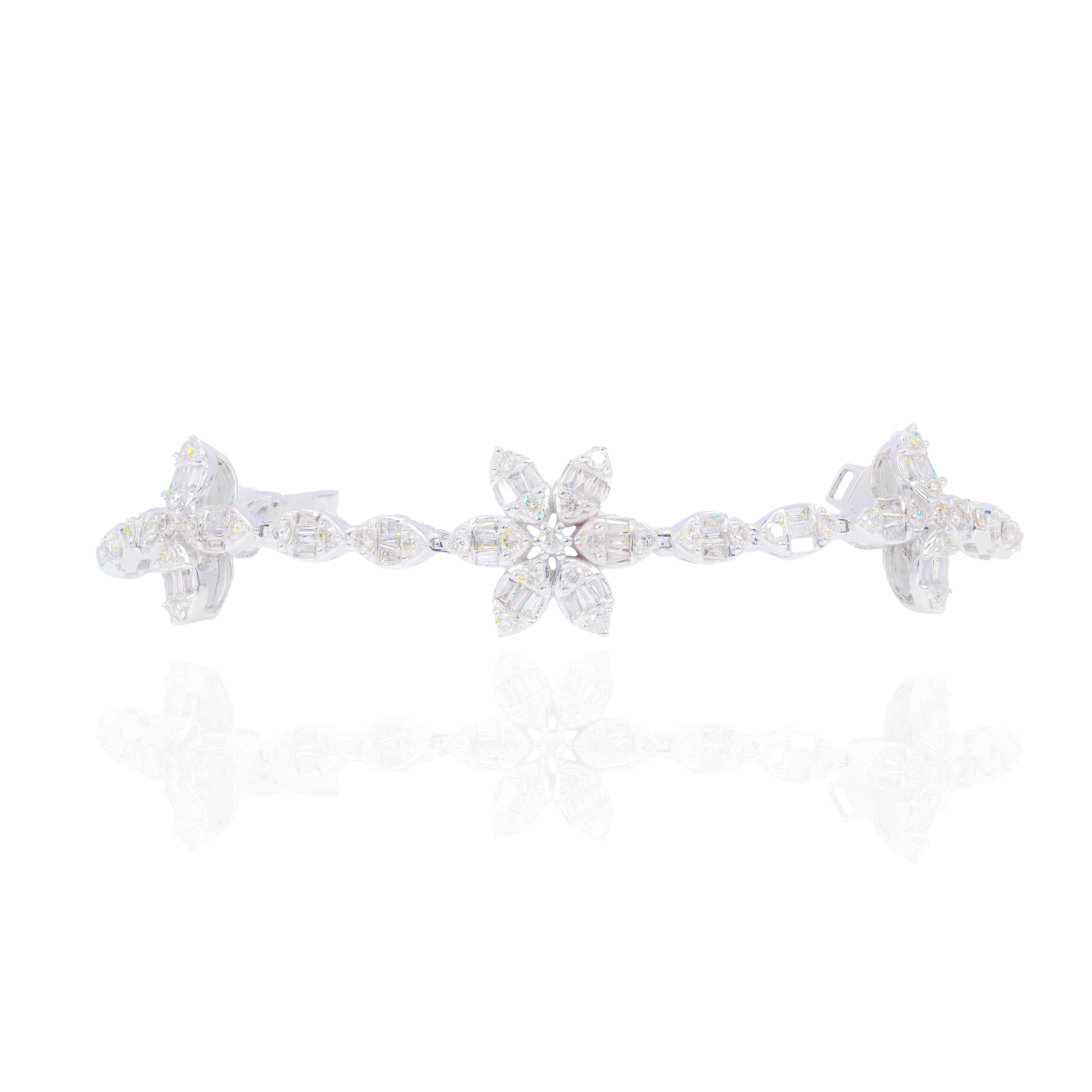 Flower Chandelier Set Diamond Bracelet