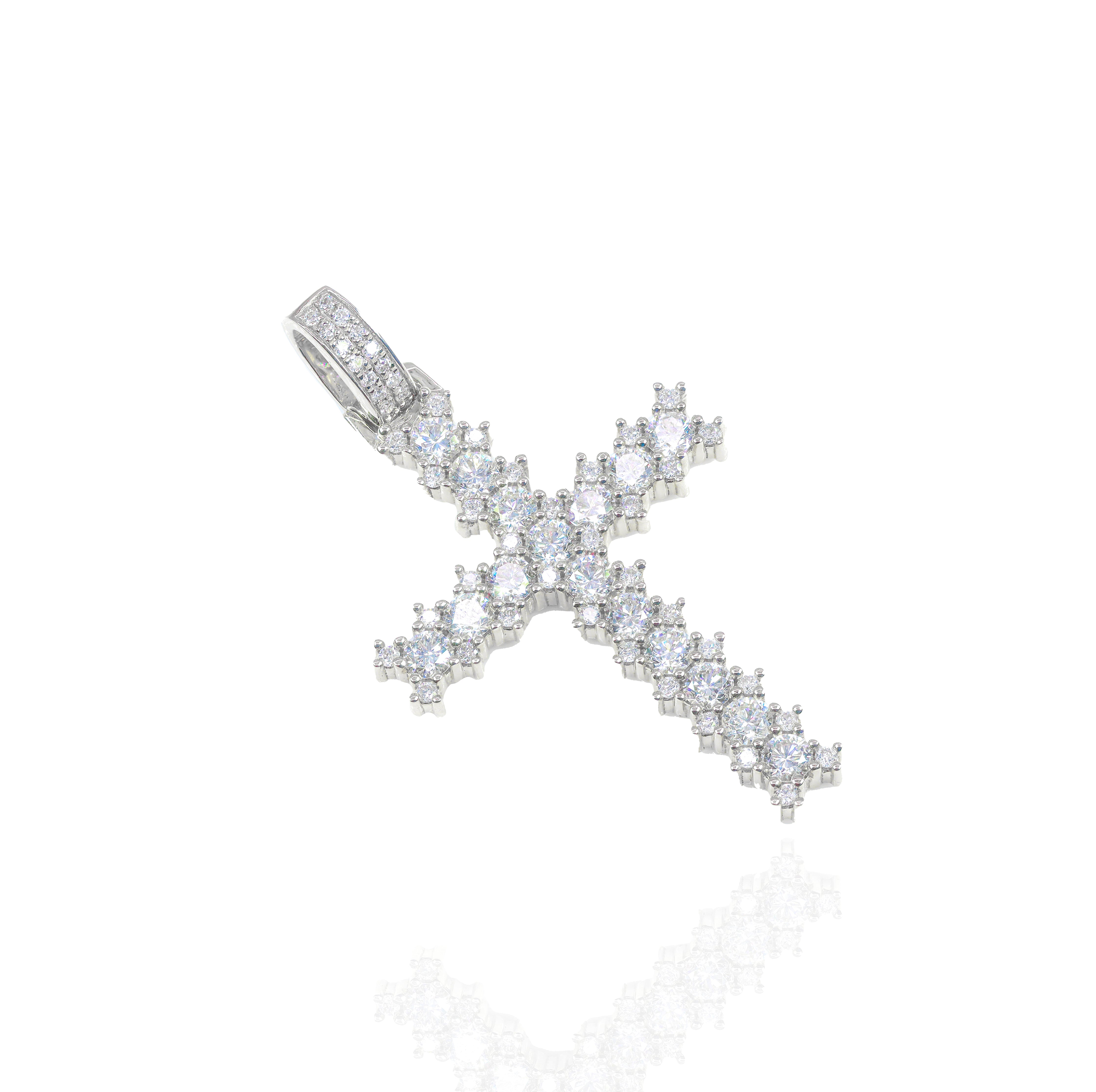 Jagged Diamond Cross Pendant