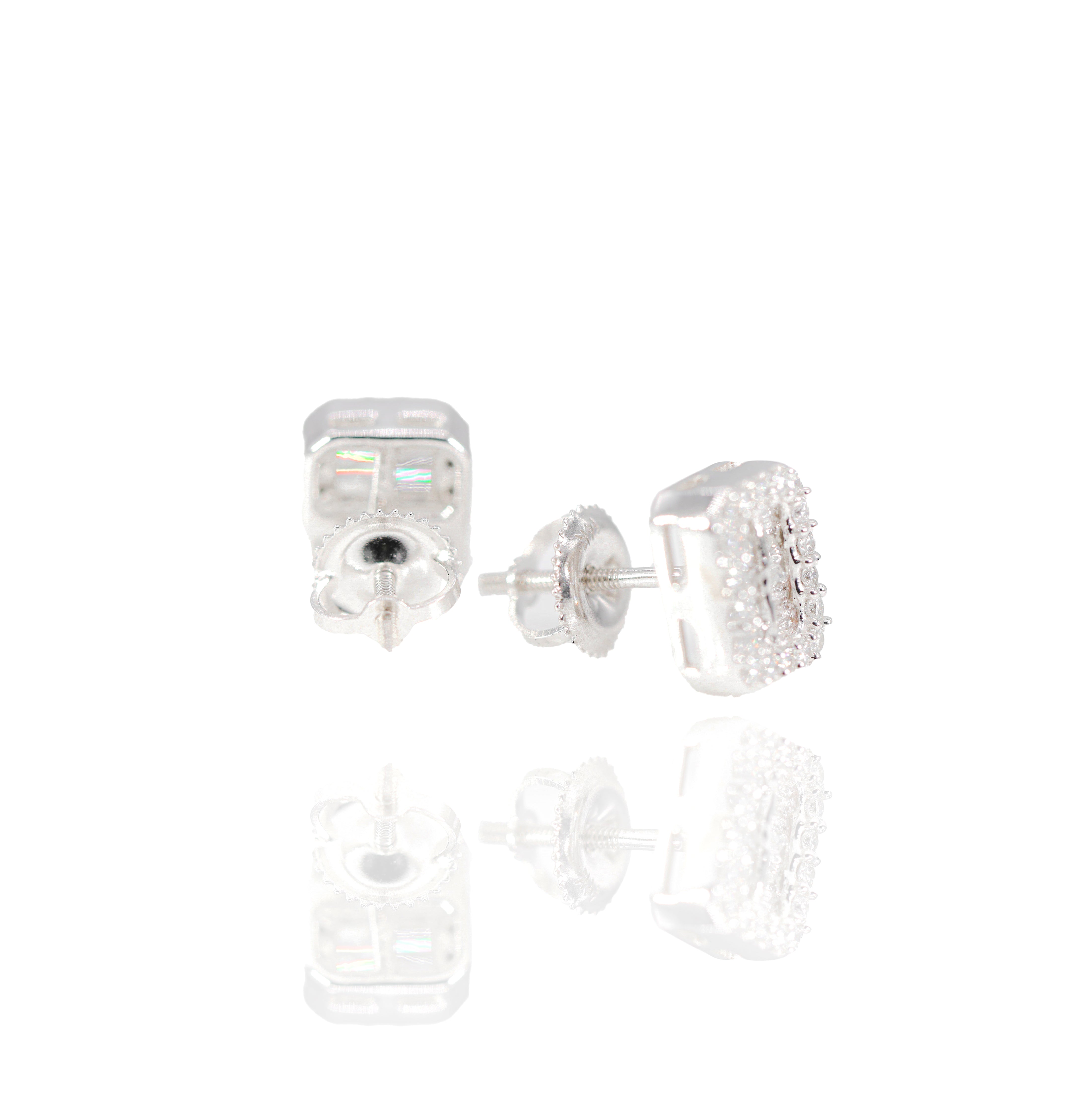 2 Row Baguette Center Diamond Earrings
