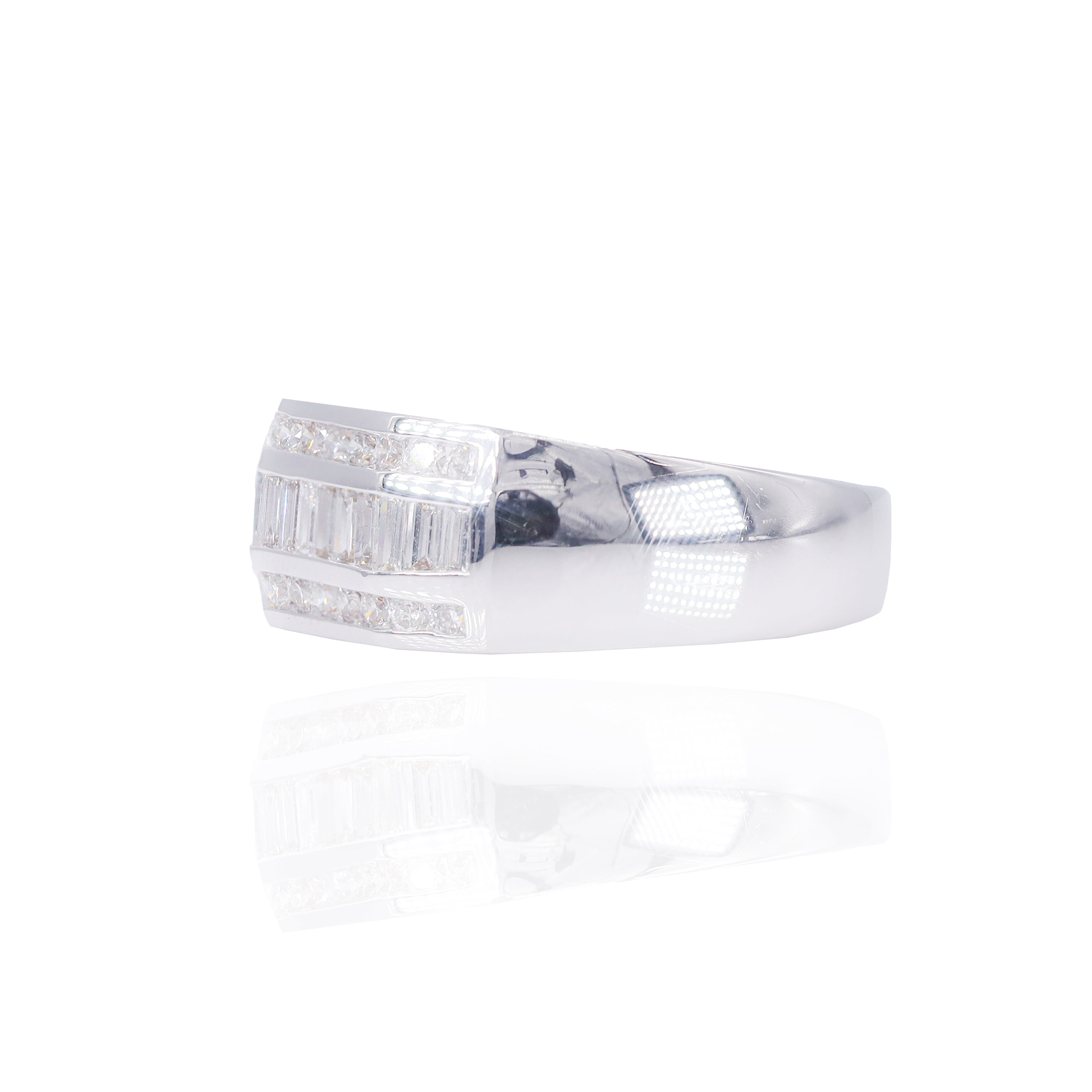 Baguette with Round Diamond Men's Ring