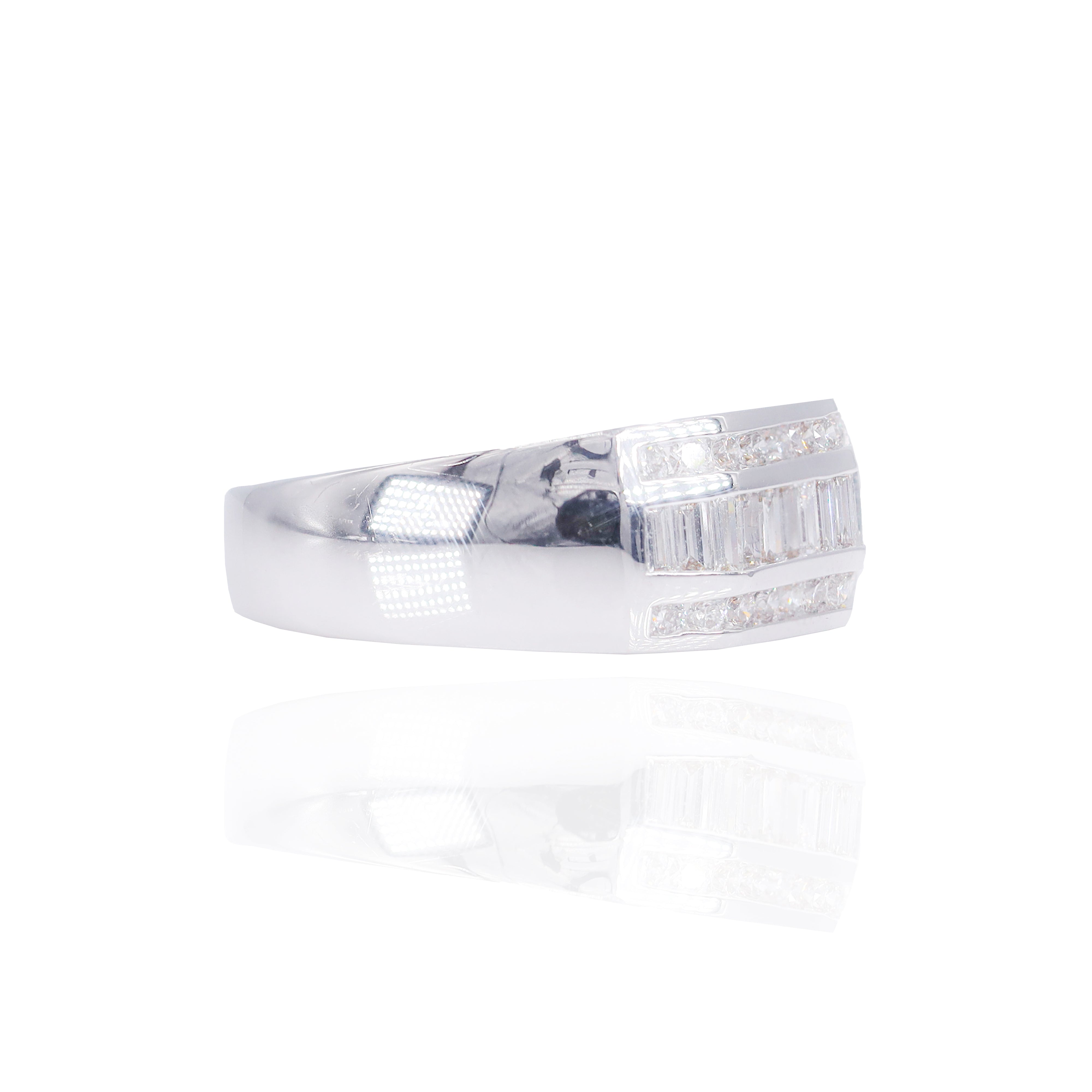 Baguette with Round Diamond Men's Ring