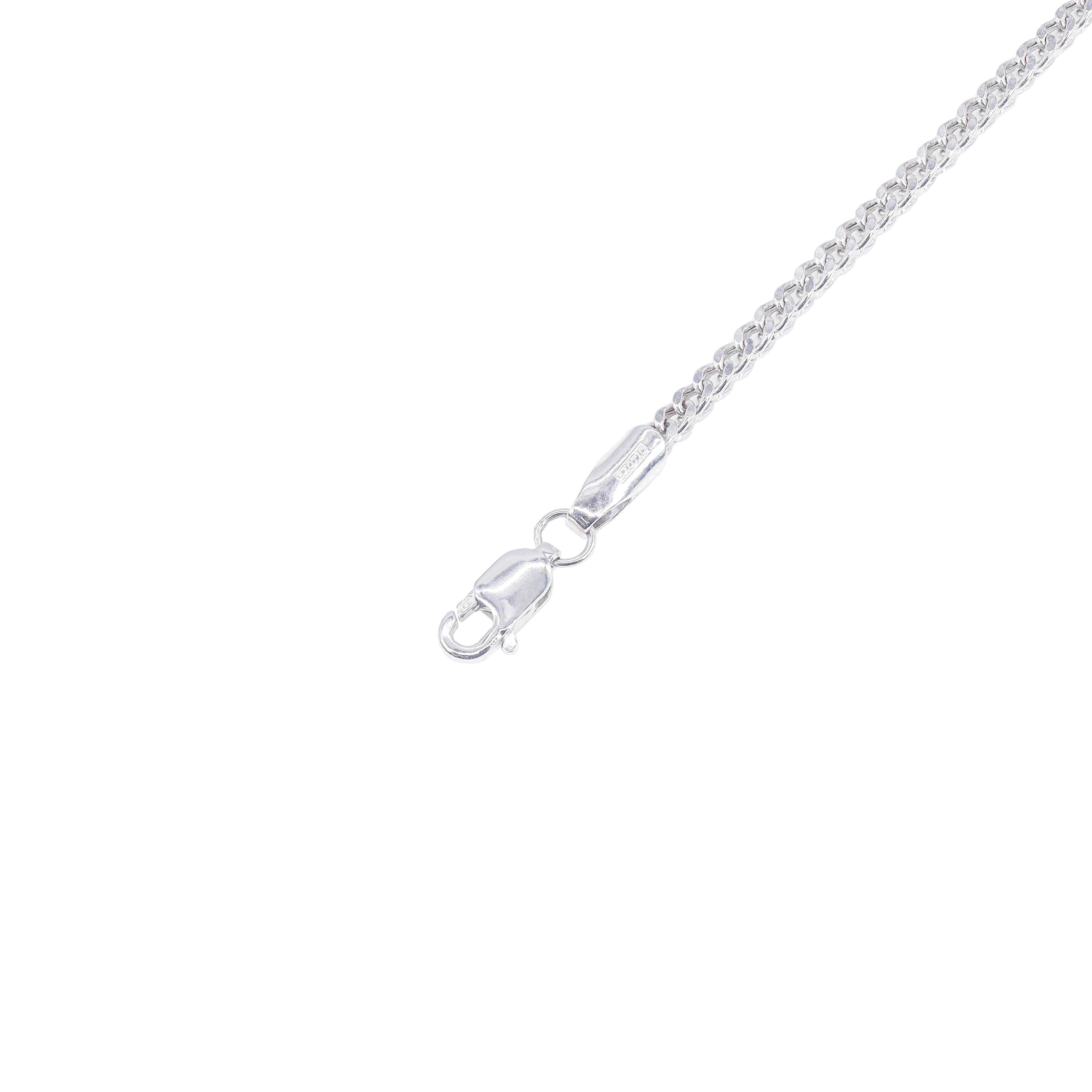 10KT Solid Square Franco White Gold Chain