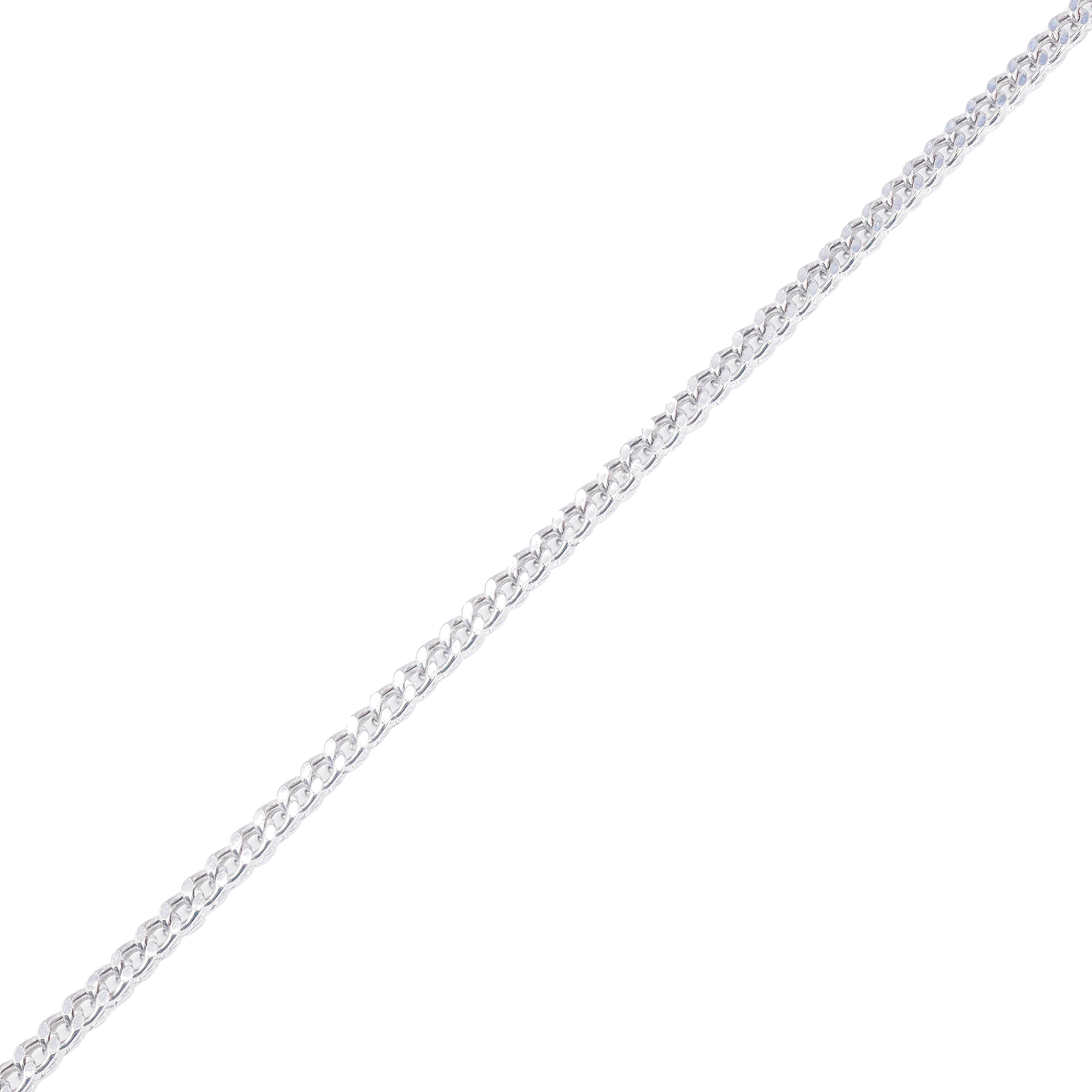 10KT Solid Square Franco White Gold Chain