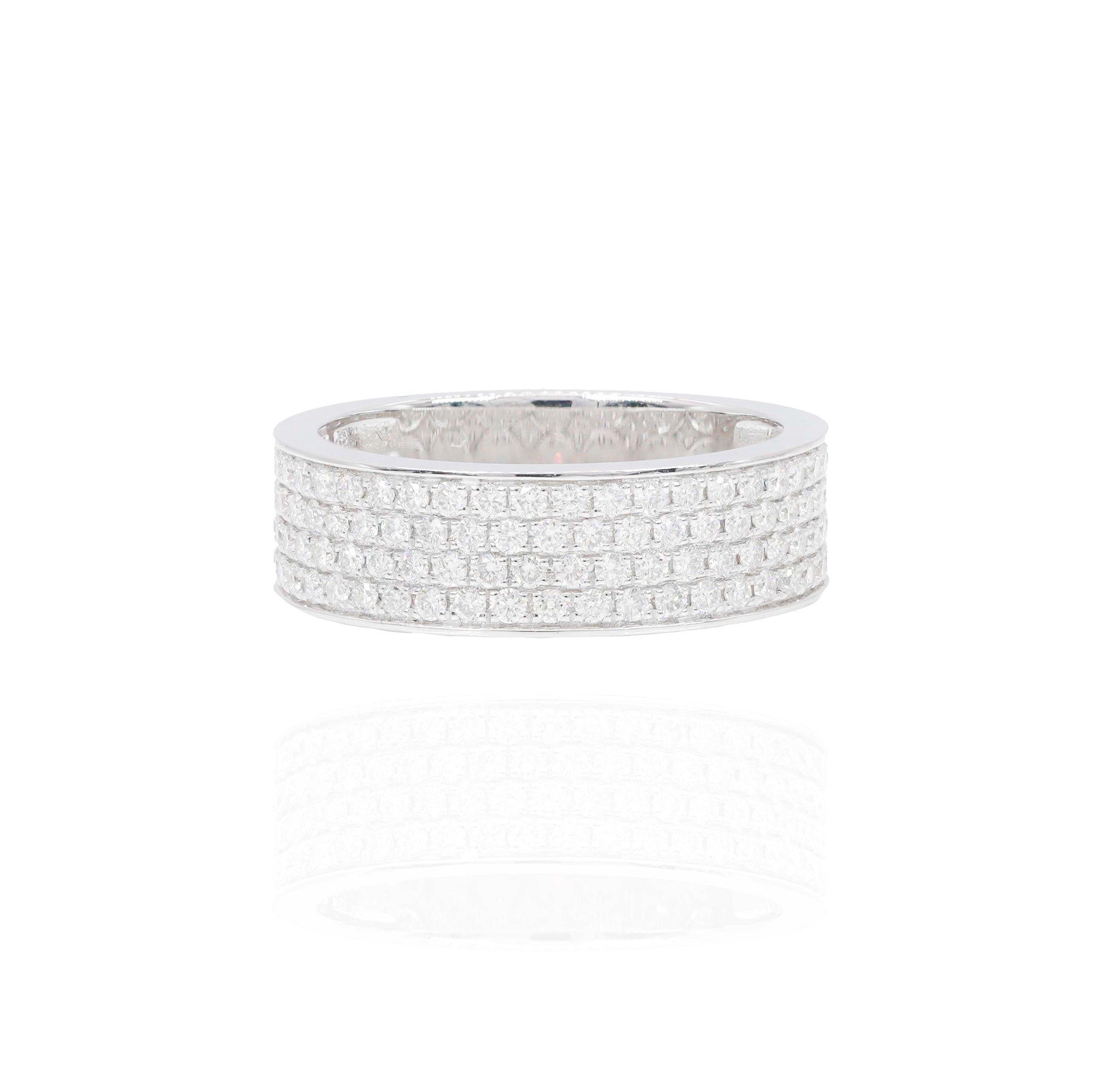 4 Row Diamond Ring Band