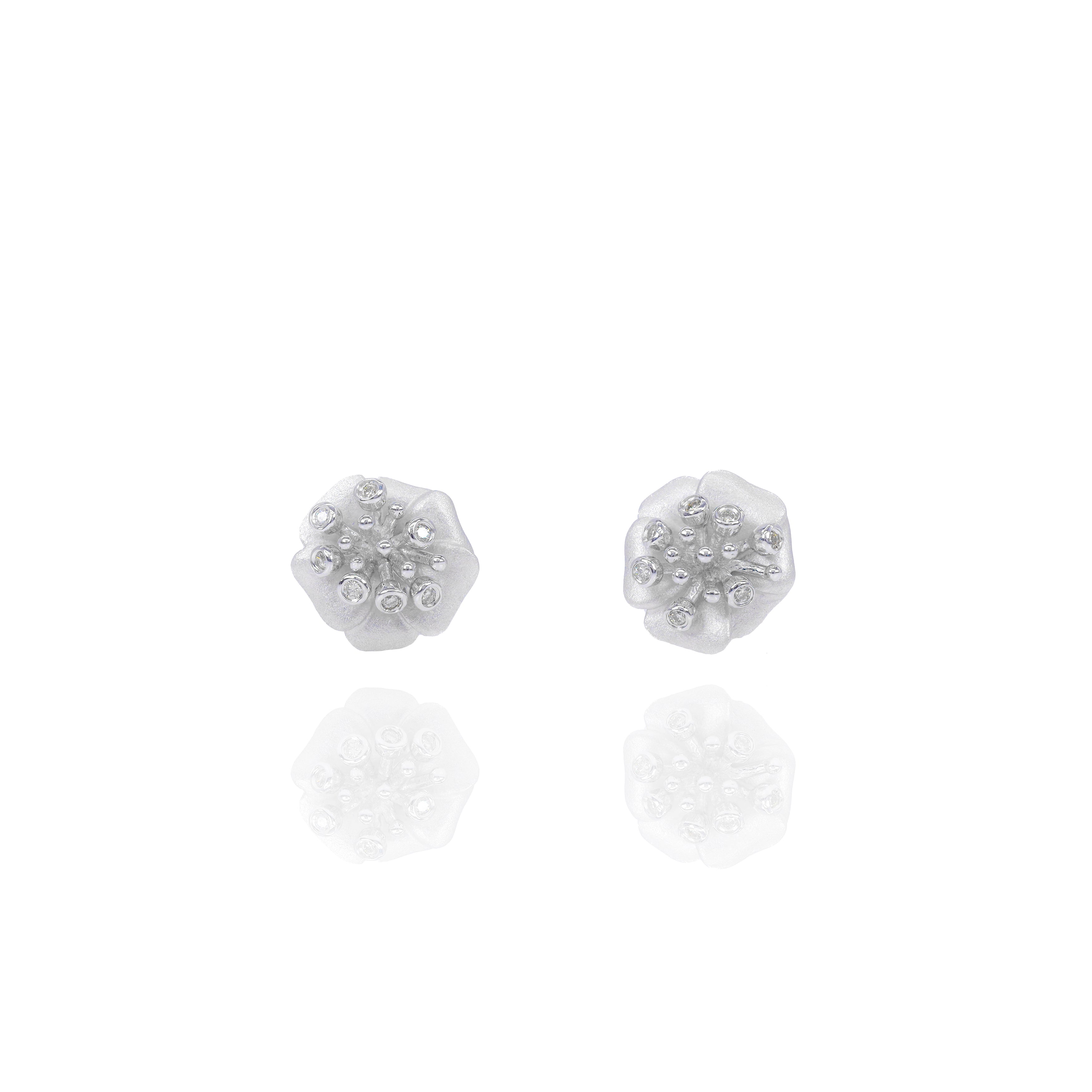 Lily Flower Diamond Earrings