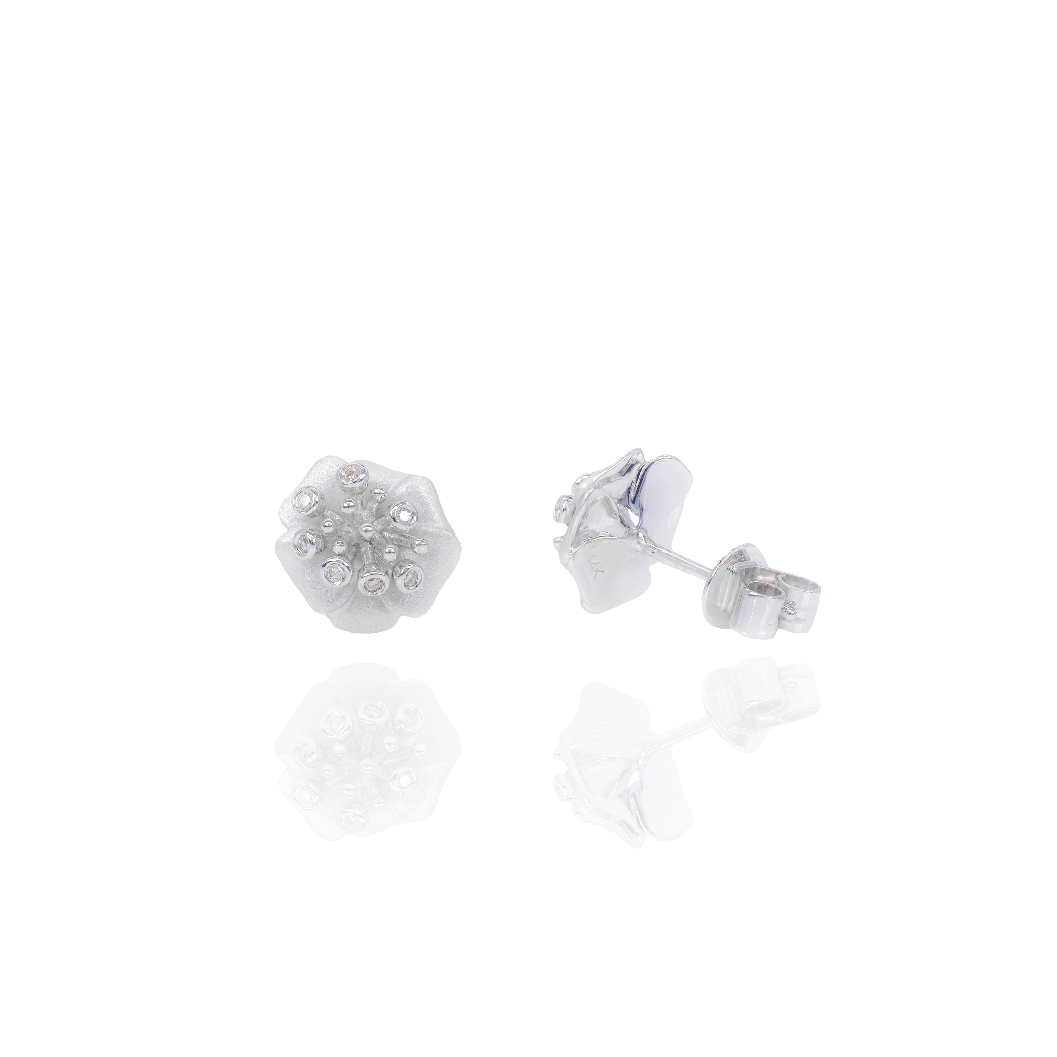 Lily Flower Diamond Earrings