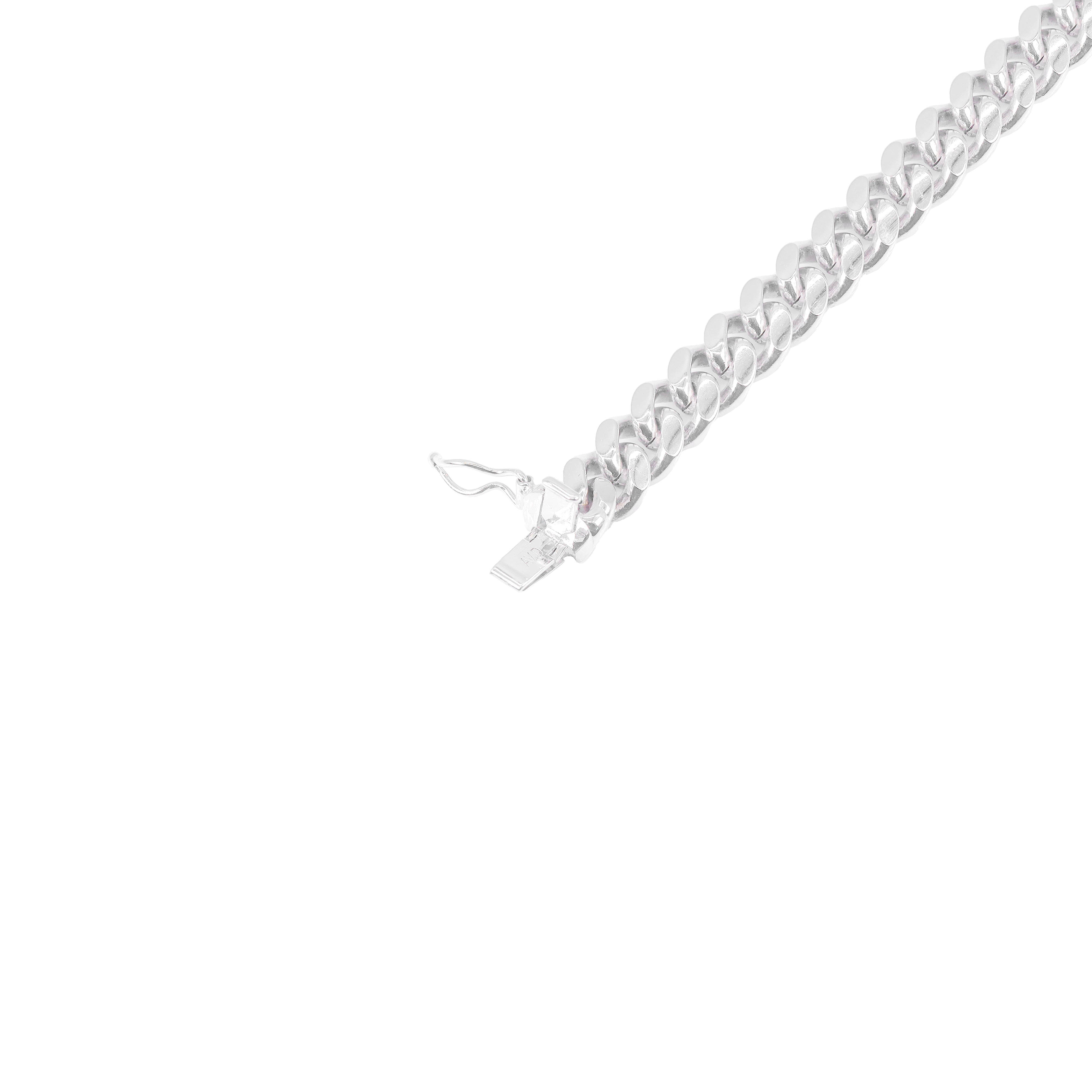 14KT Solid Miami Cuban Link White Gold Chain