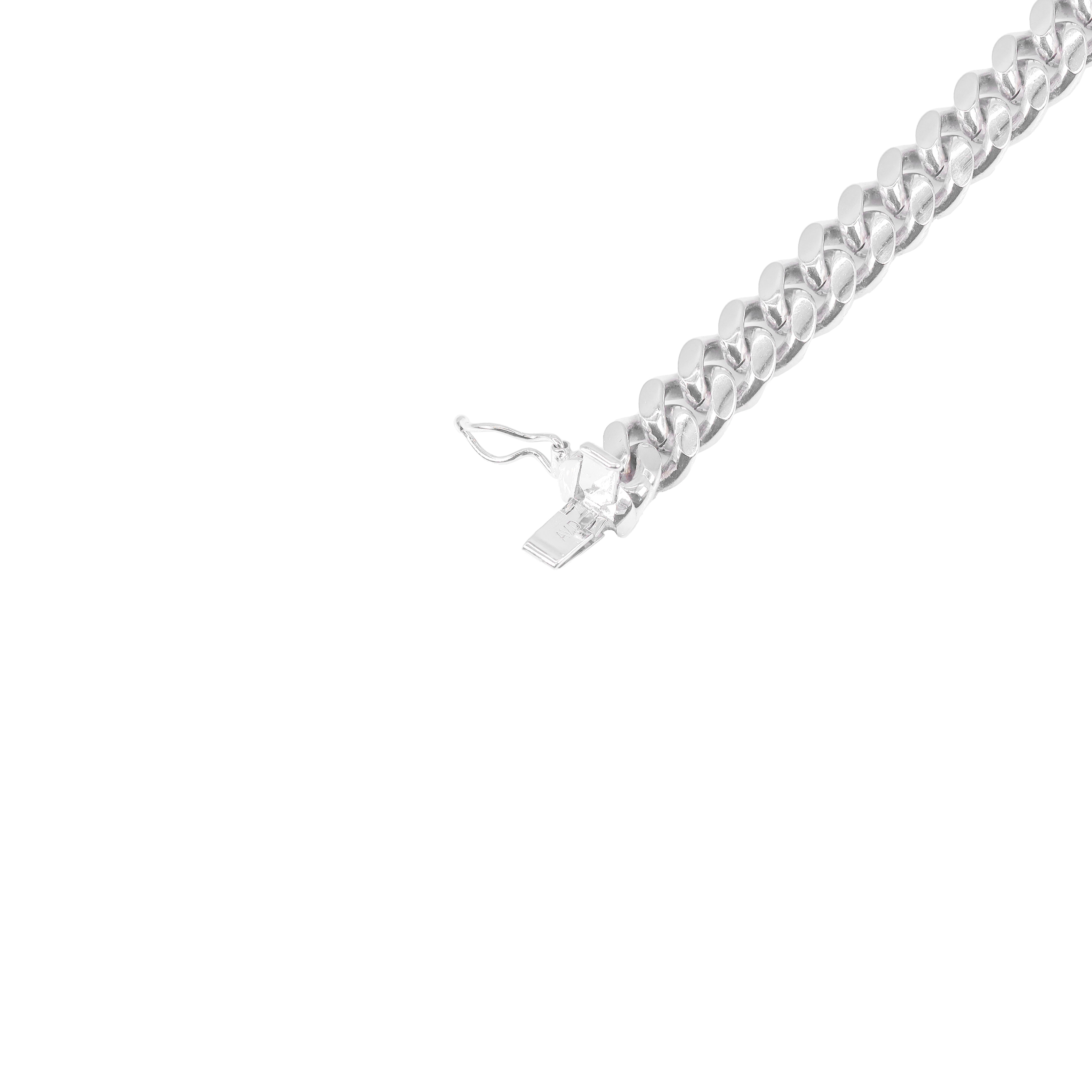 14KT Solid Miami Cuban Link White Gold Bracelet