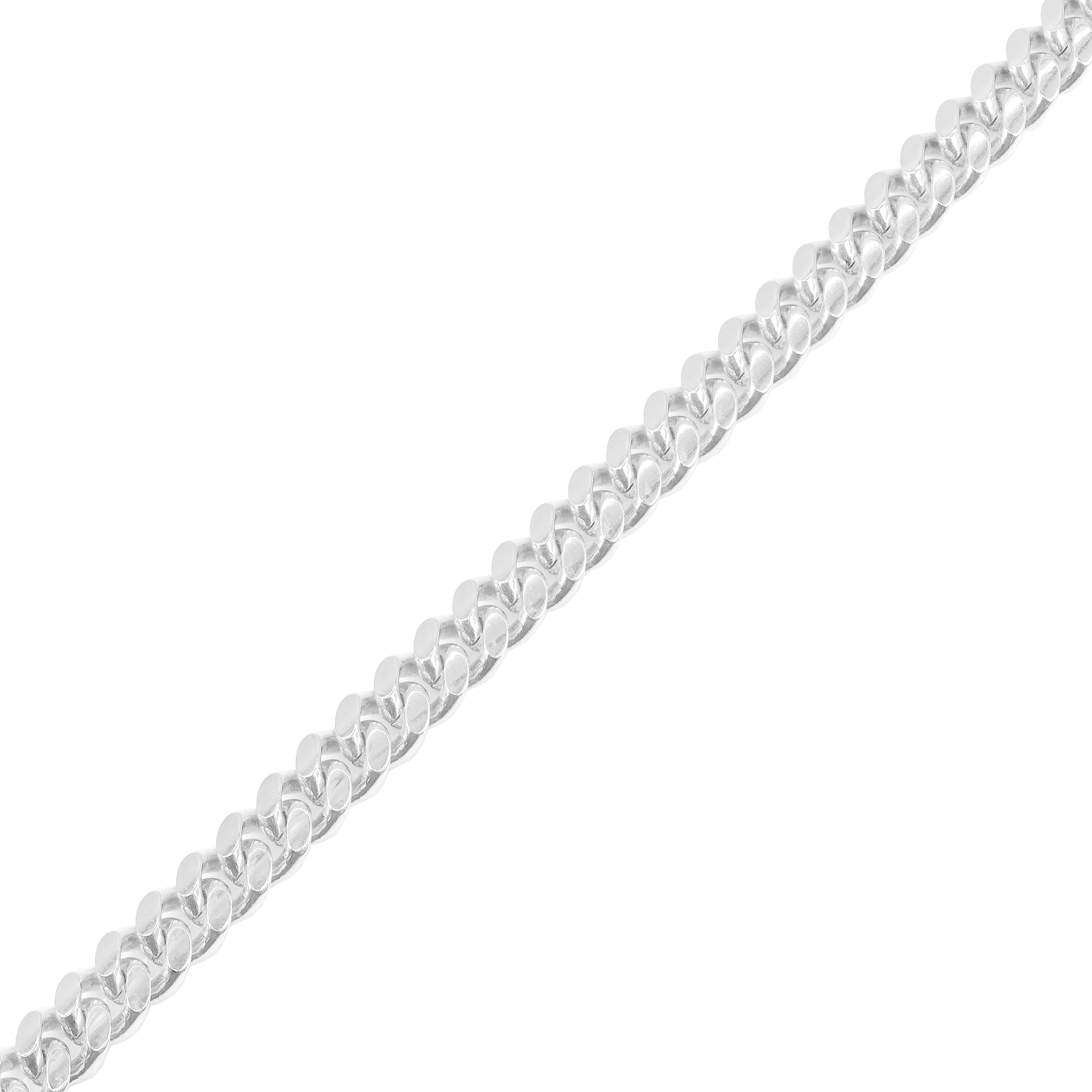 14KT Solid Miami Cuban Link White Gold Chain